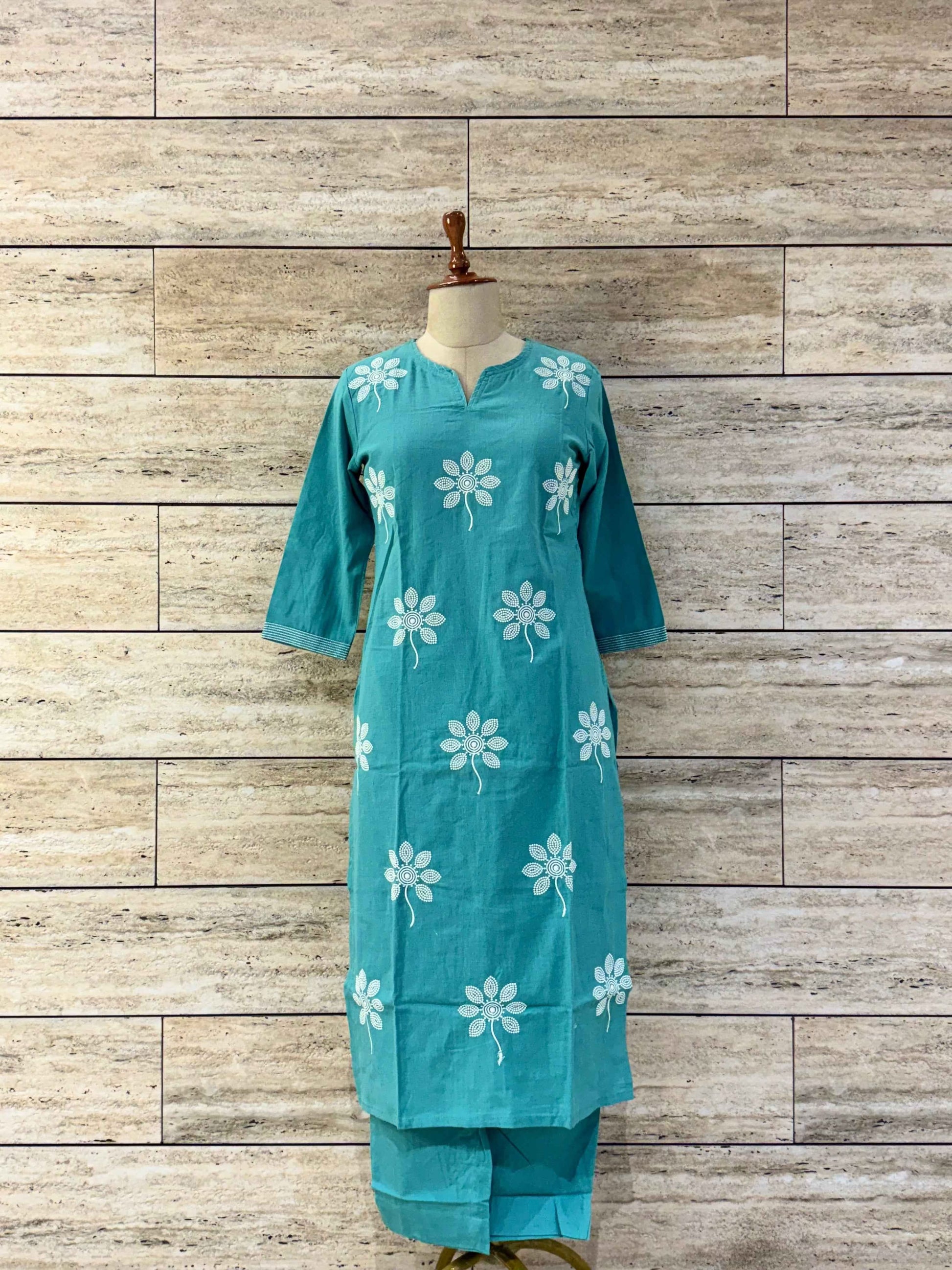 Floral Print Pure Cotton Two Piece Pant Set RS018