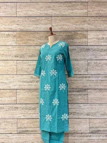 Floral Print Pure Cotton Two Piece Pant Set RS018