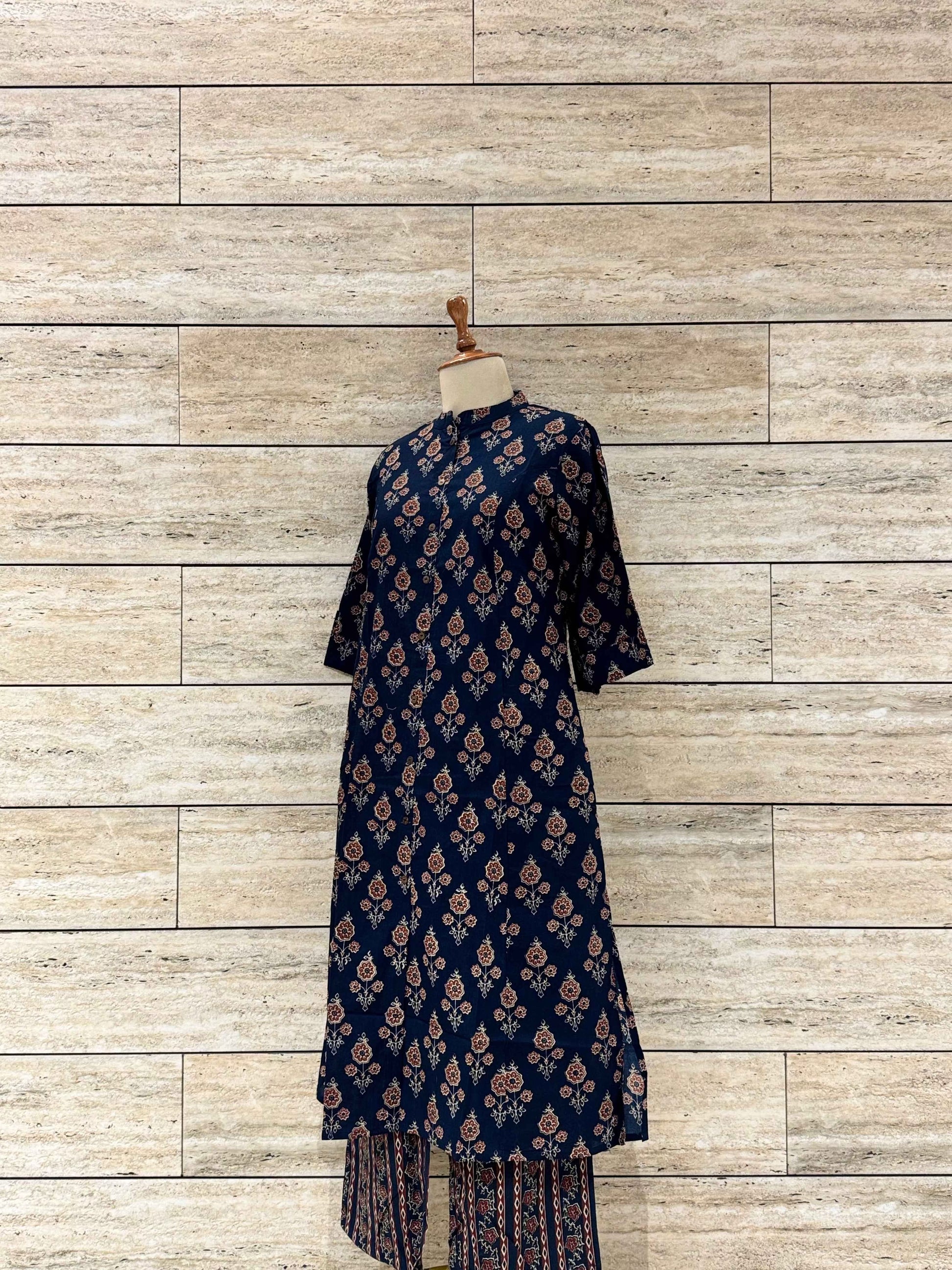 Floral Print Pure Cotton Apple Cut Pant Set RS010
