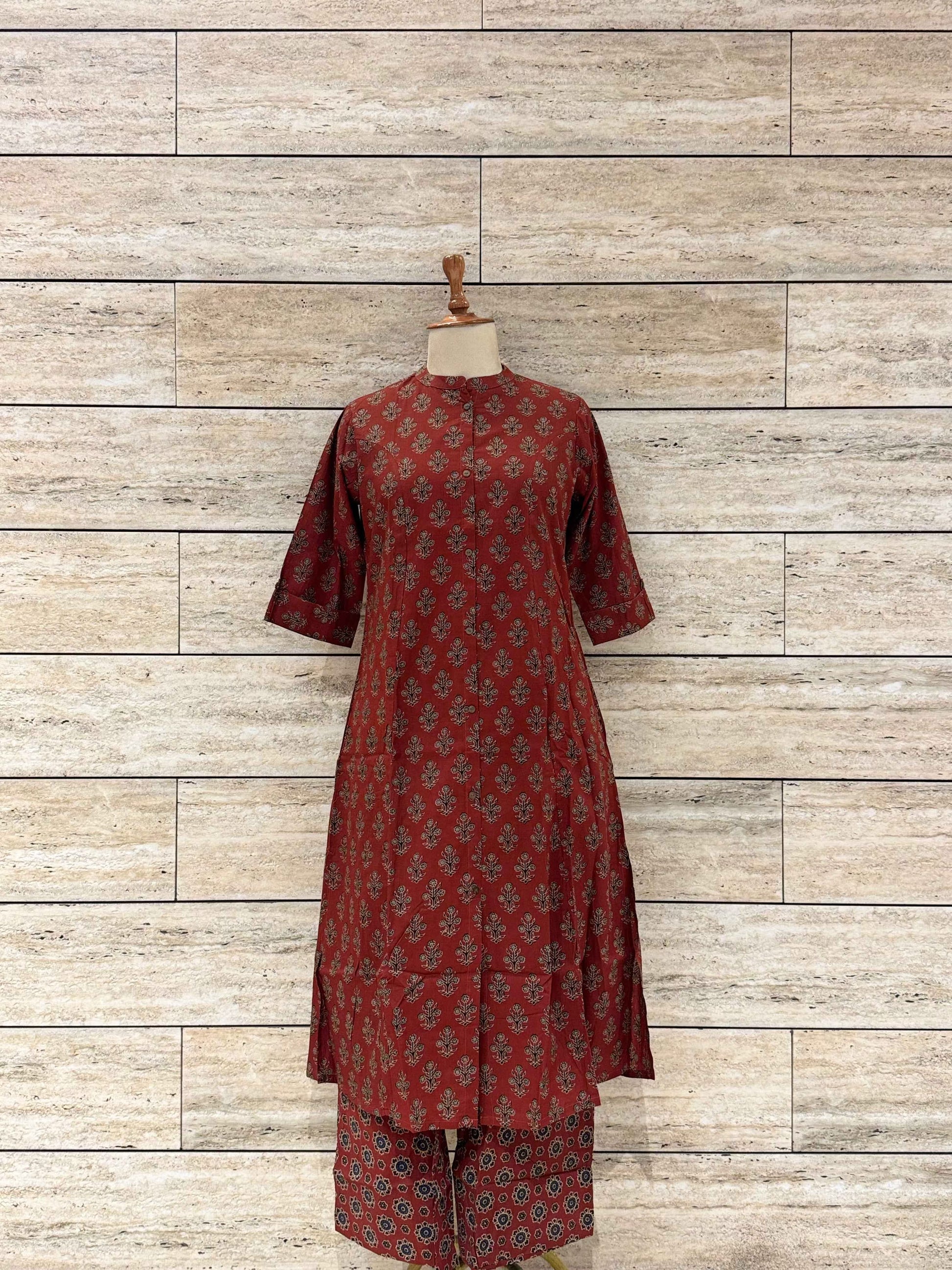 Floral Print Pure Cotton Two Piece Pant Set RS007