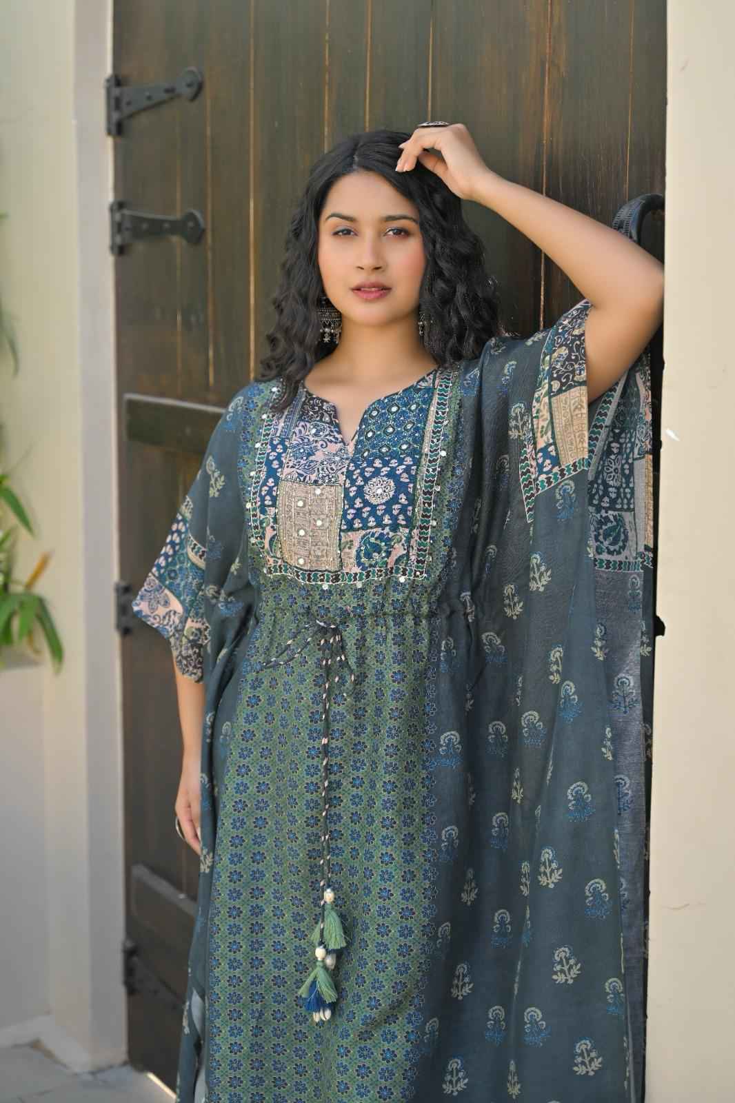 Pure muslin two piece kaftan