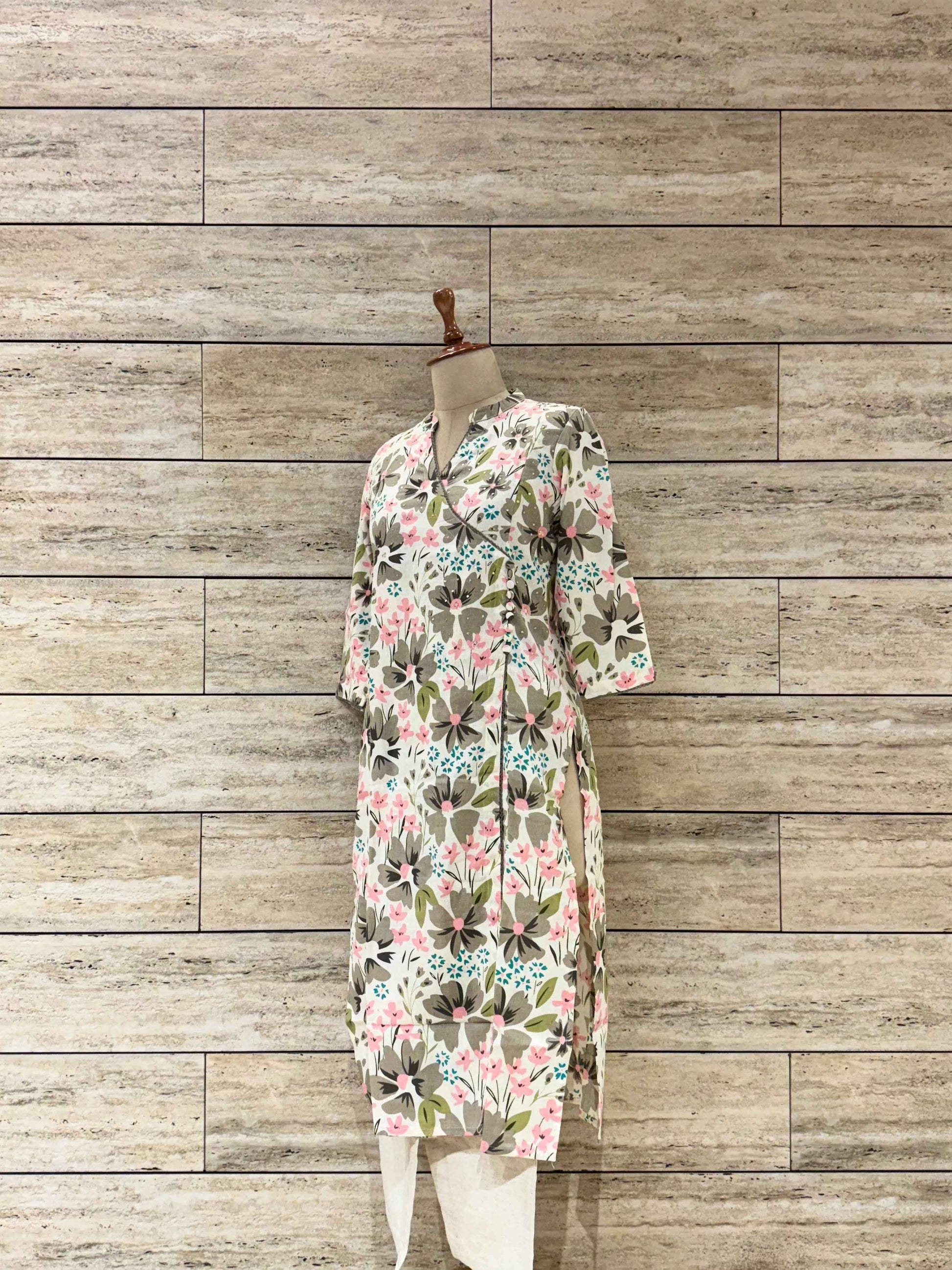 Angrakha Two Piece pure cotton Floral Print pant sets AFR018