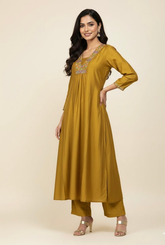 Two piece pant set in pure Muslin MPS006
