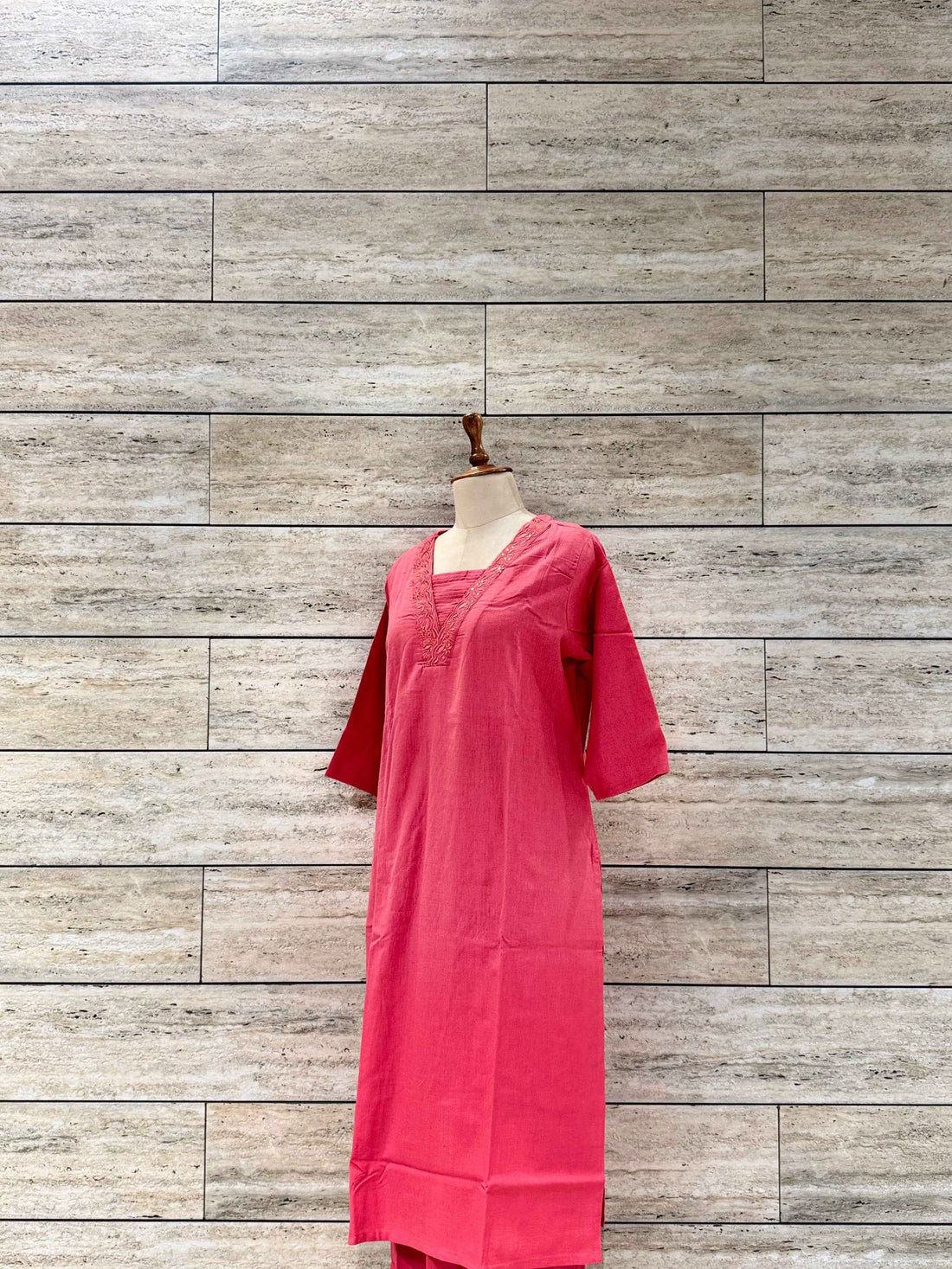 V Neck Two Piece Pant Set With Embroidery RS046