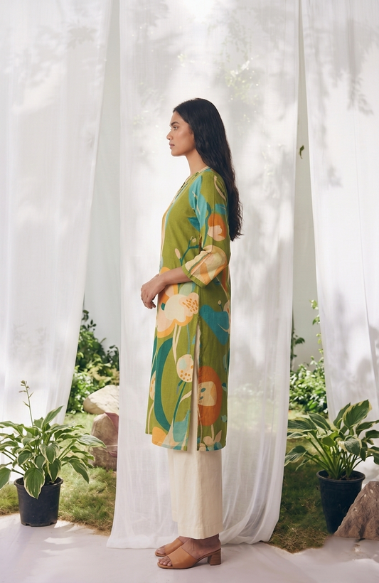 Pure Muslin Floral Print Only Kurtas Set MOK004