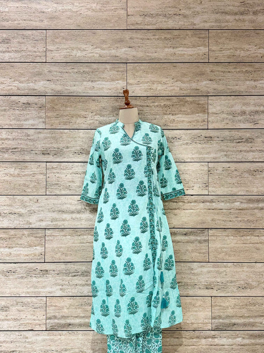 Three Piece Pure Cotton Angrakha Style Dupatta Set ANG033