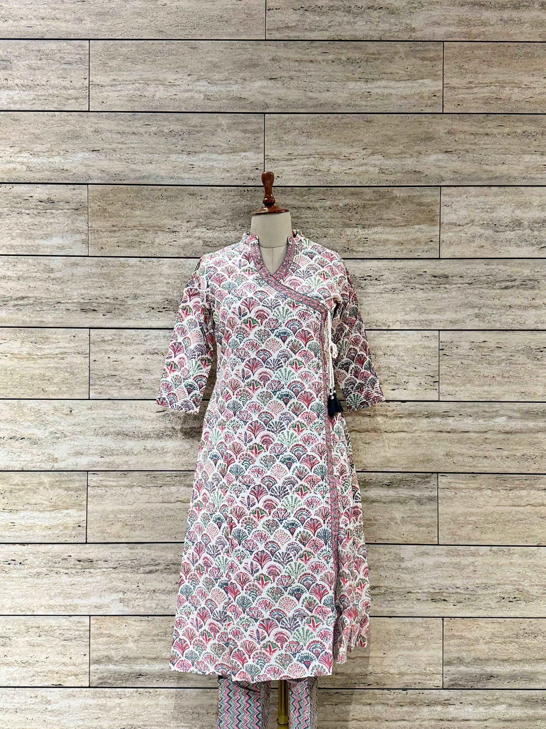 Three Piece Pure Cotton Angrakha Style Dupatta Set ANG038 (Copy)