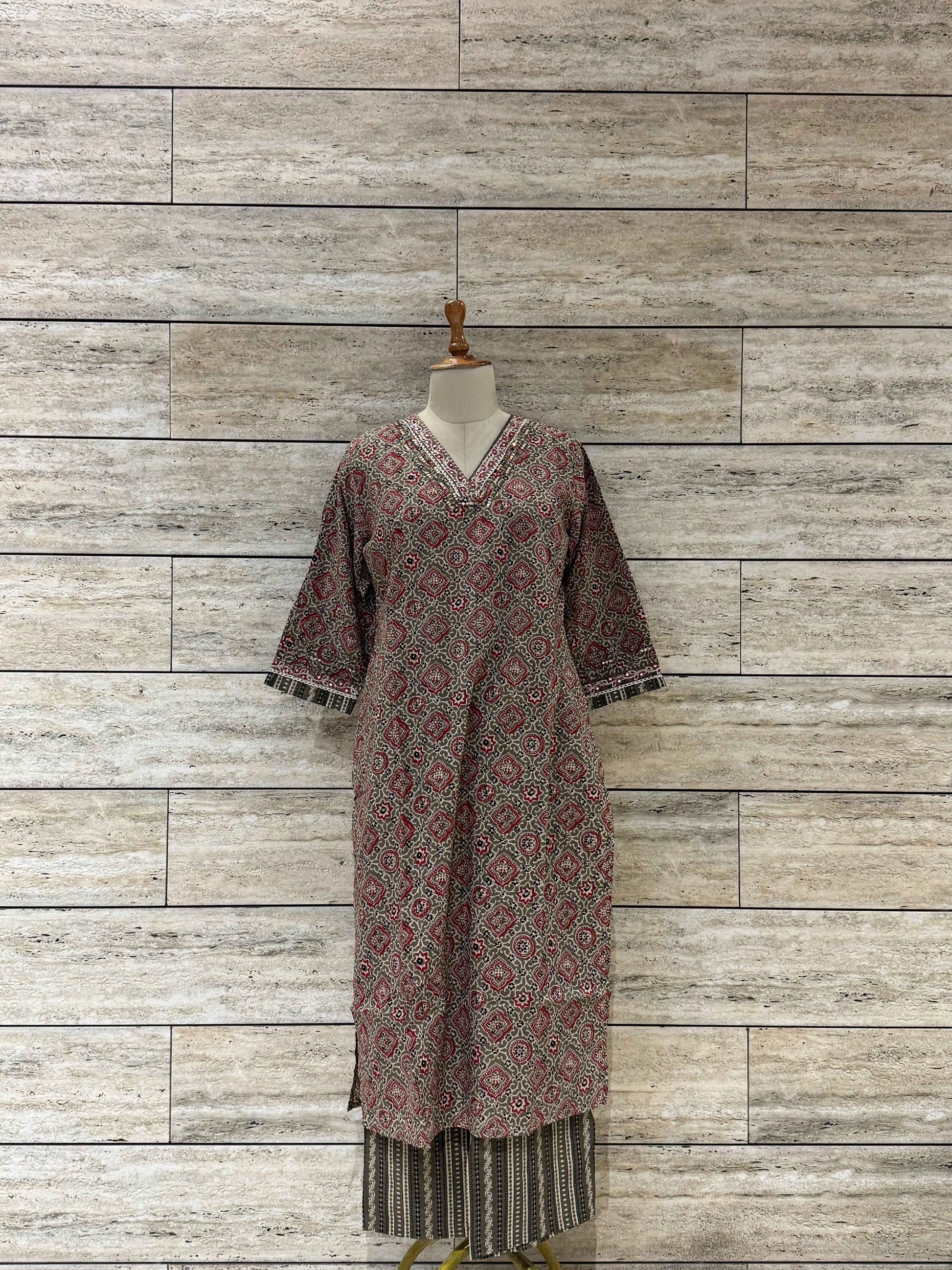 Pure Cotton Floral Print Dupatta Set (Copy)