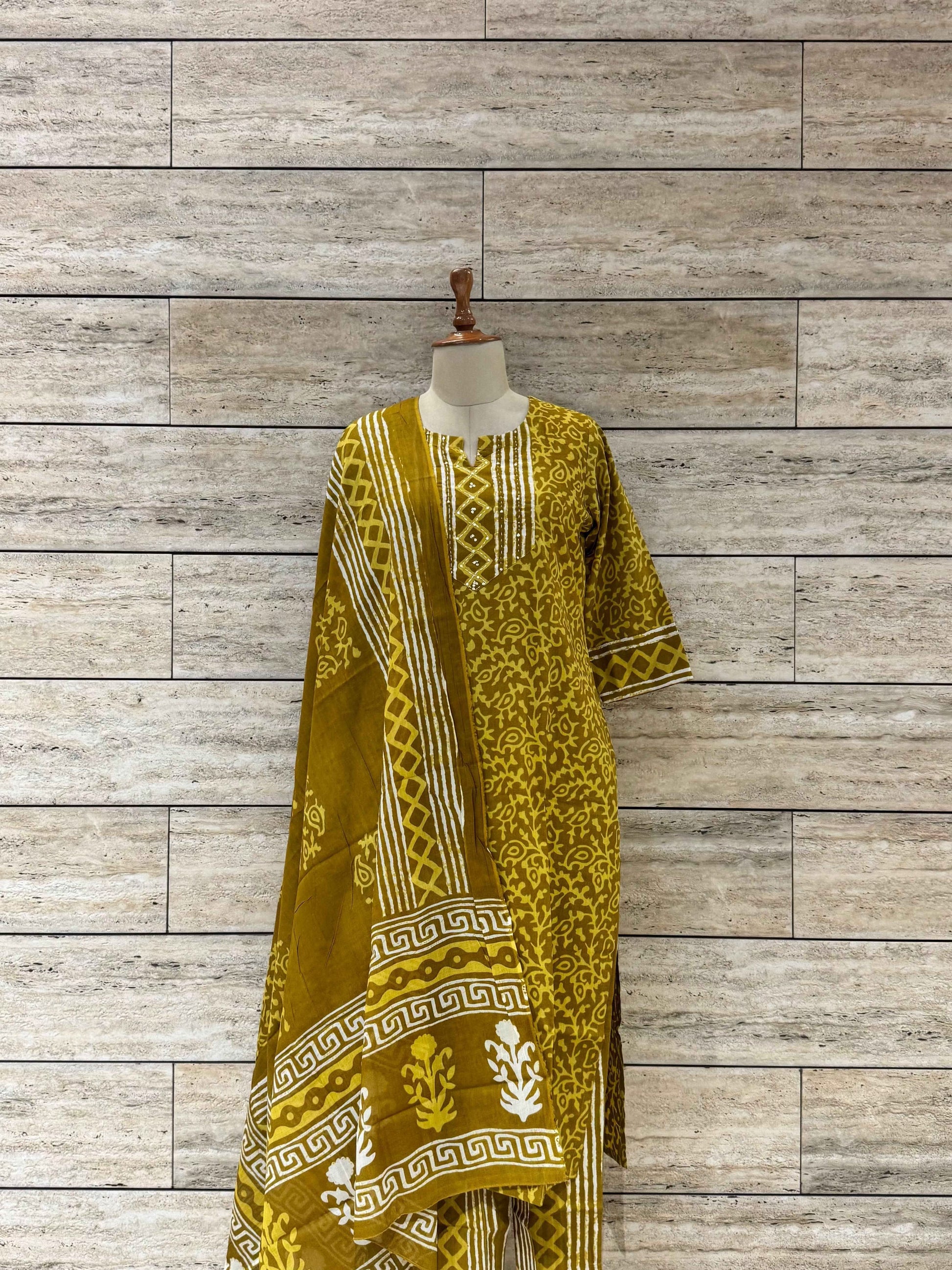 Pure Cotton Floral Print Dupatta Set (Copy) (Copy)