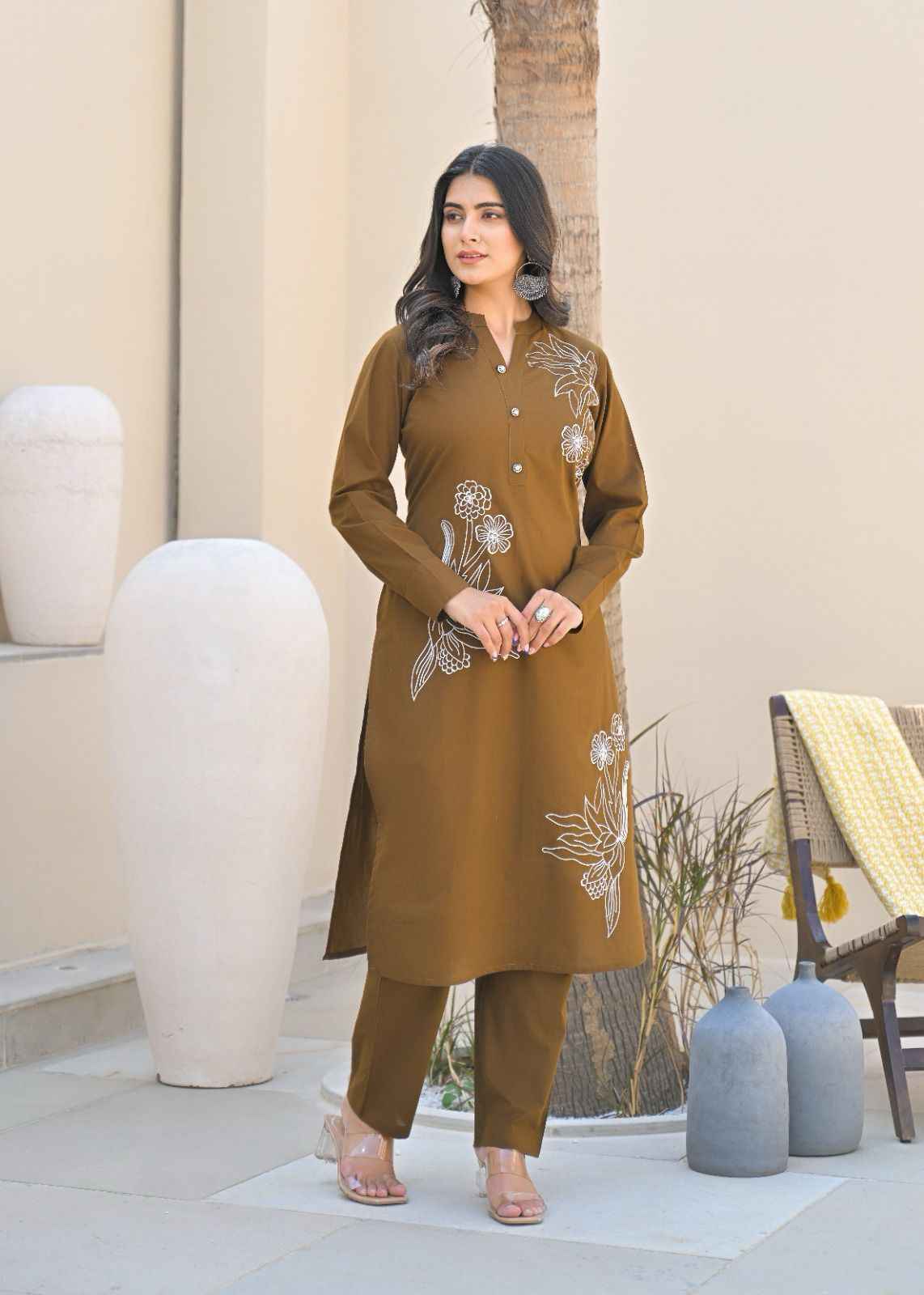 Embroidery Cotton pant set.