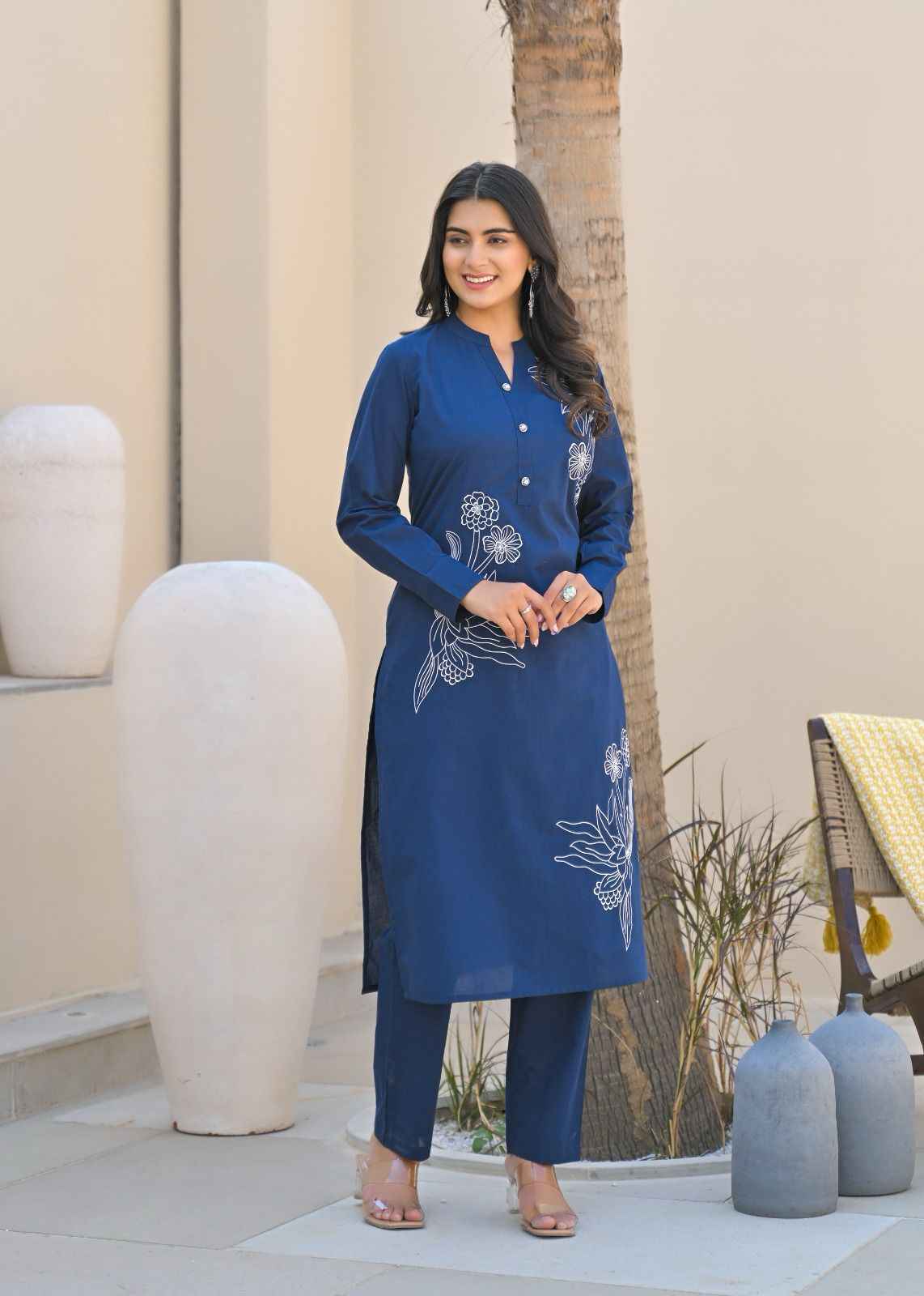 Embroidery Cotton pant set.