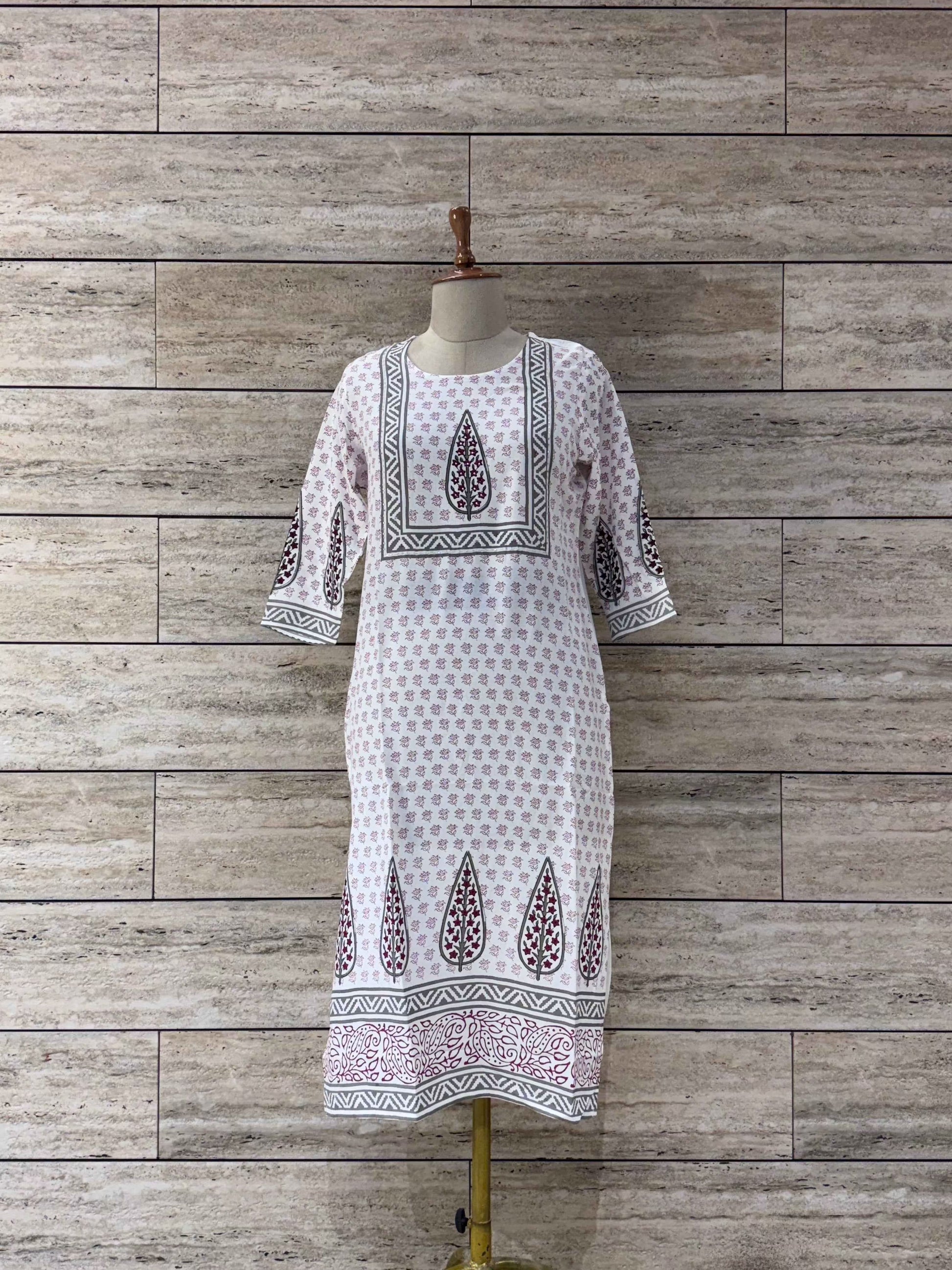 Pure Rayon Hand Block Print Kurtas - RK004