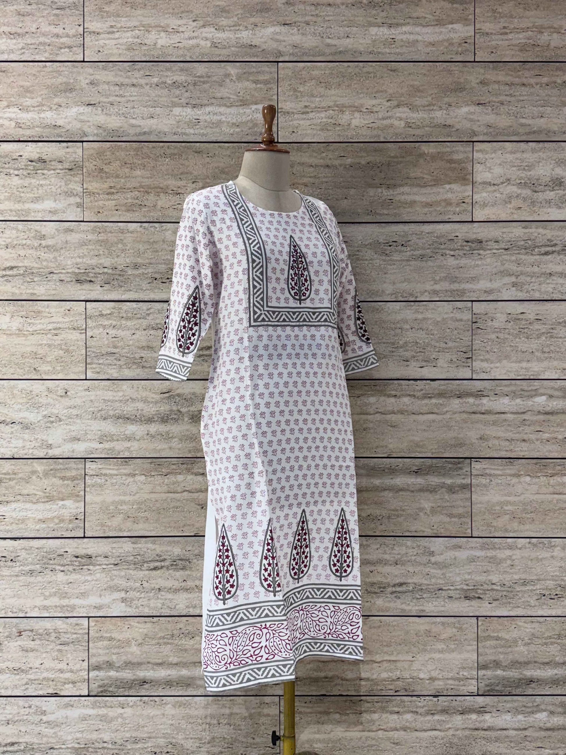 Pure Rayon Hand Block Print Kurtas - RK004