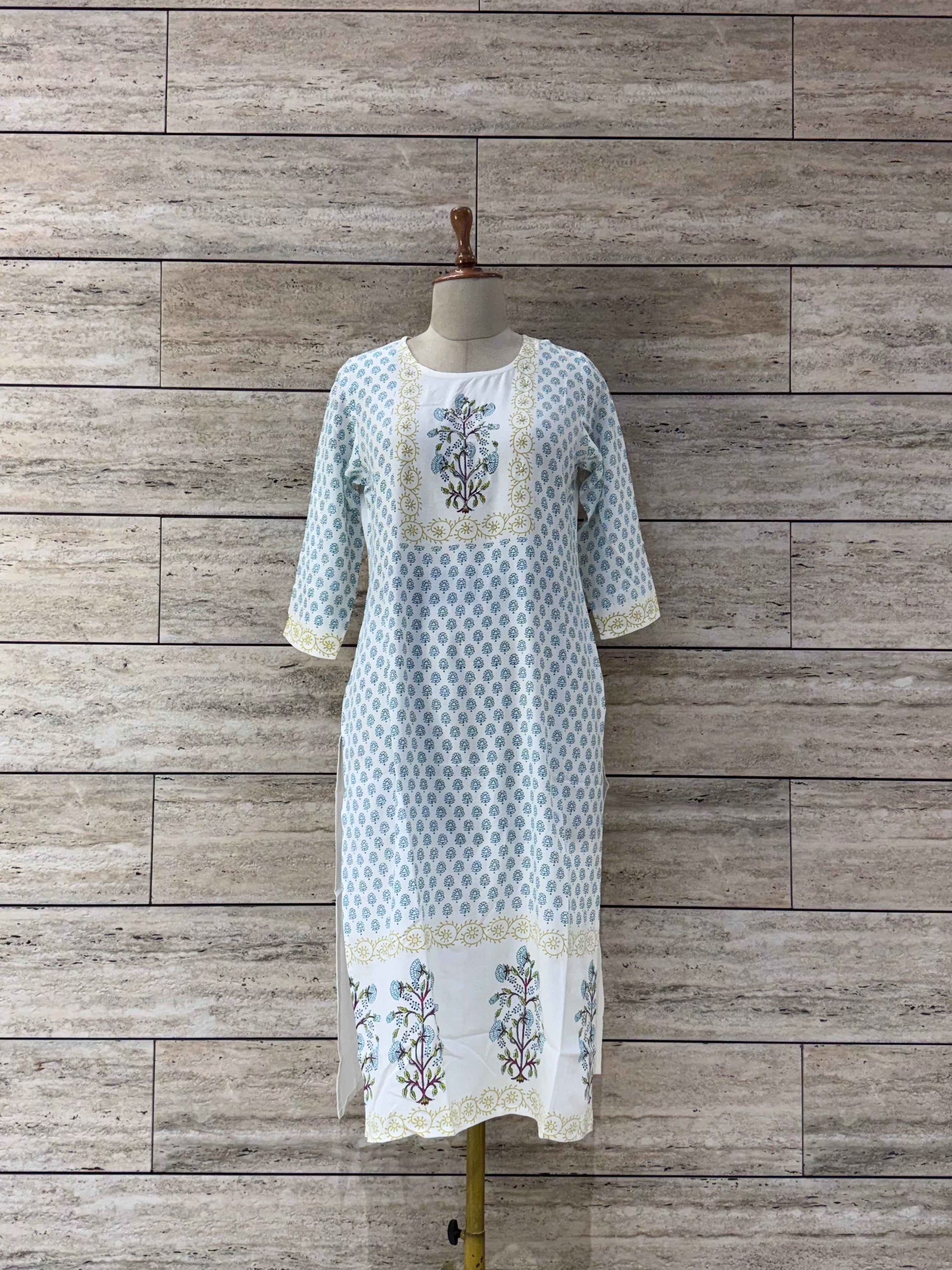 Pure Rayon Hand Block Print Kurtas - RK005