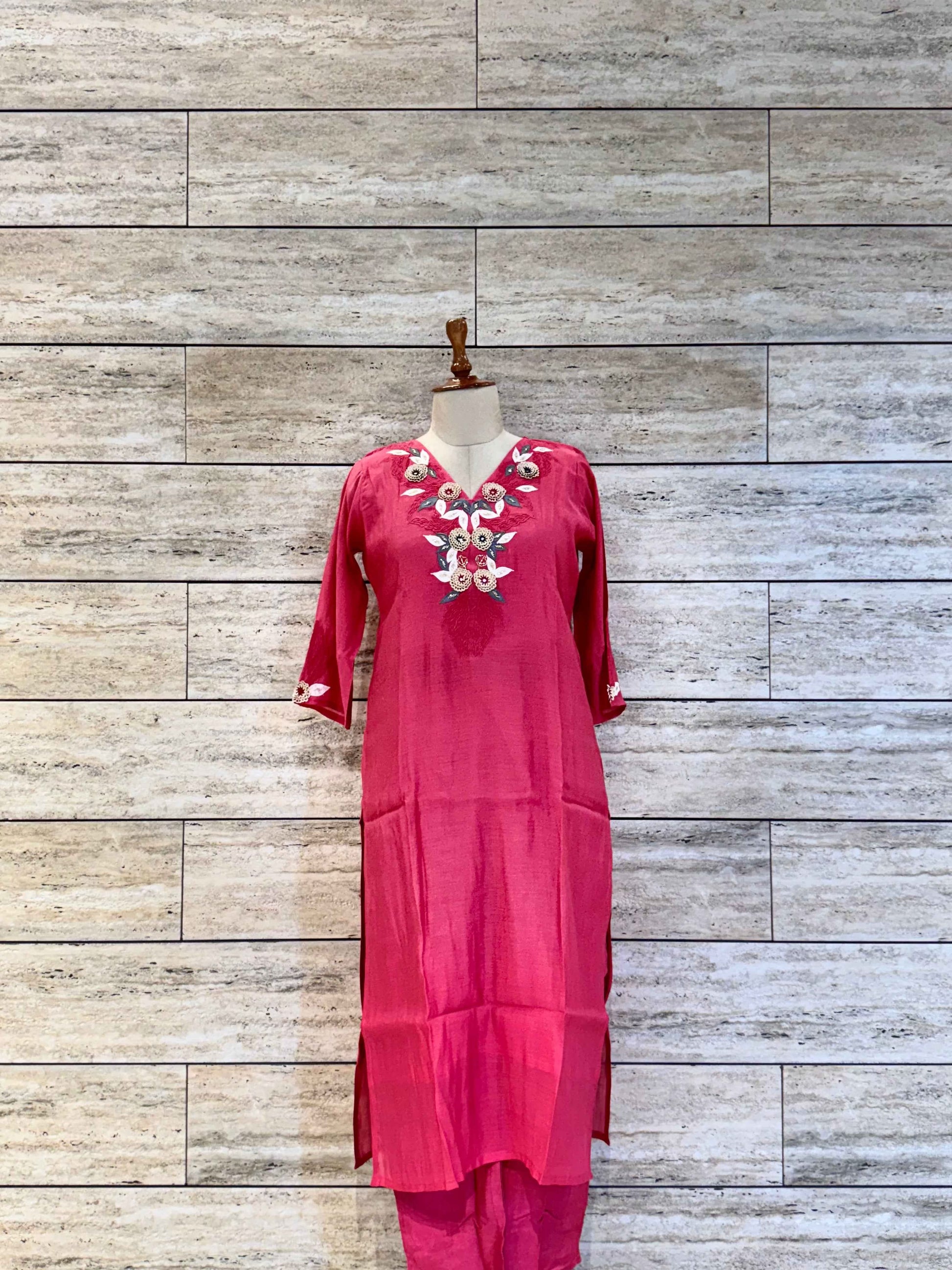 Pure Muslin With Embroidery Dupatta Set
