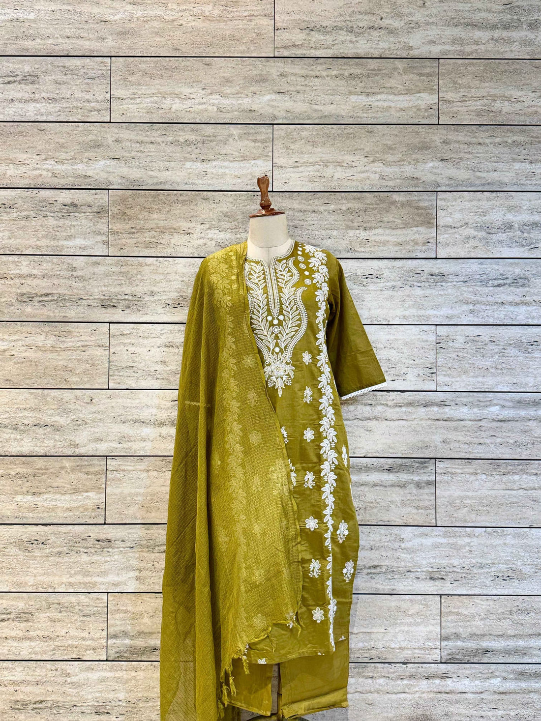 Pure Chanderi Silk With Embroidery Dupatta Set