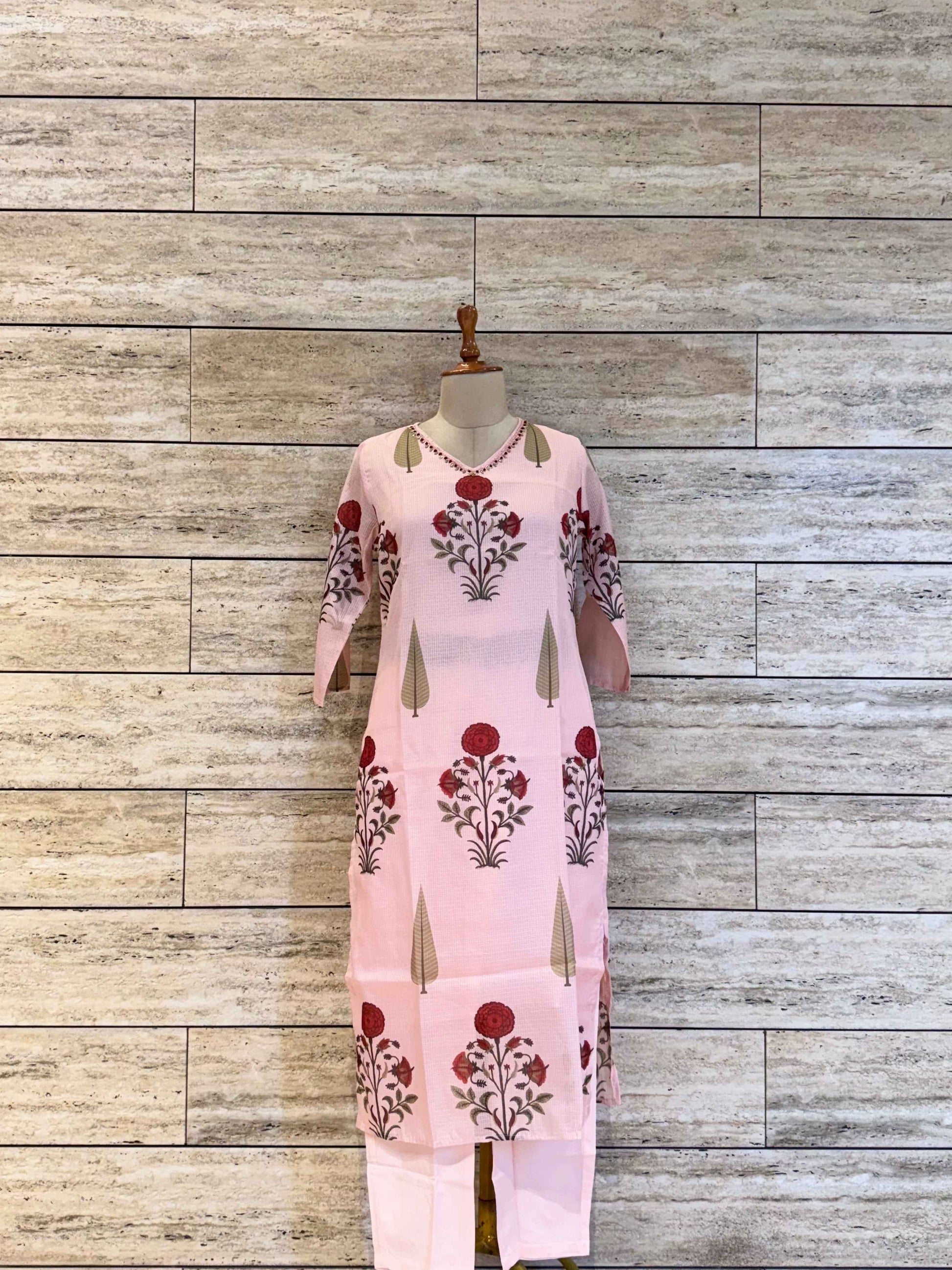 Pure Cotton Kota Doriya Floral Print Dupatta Set