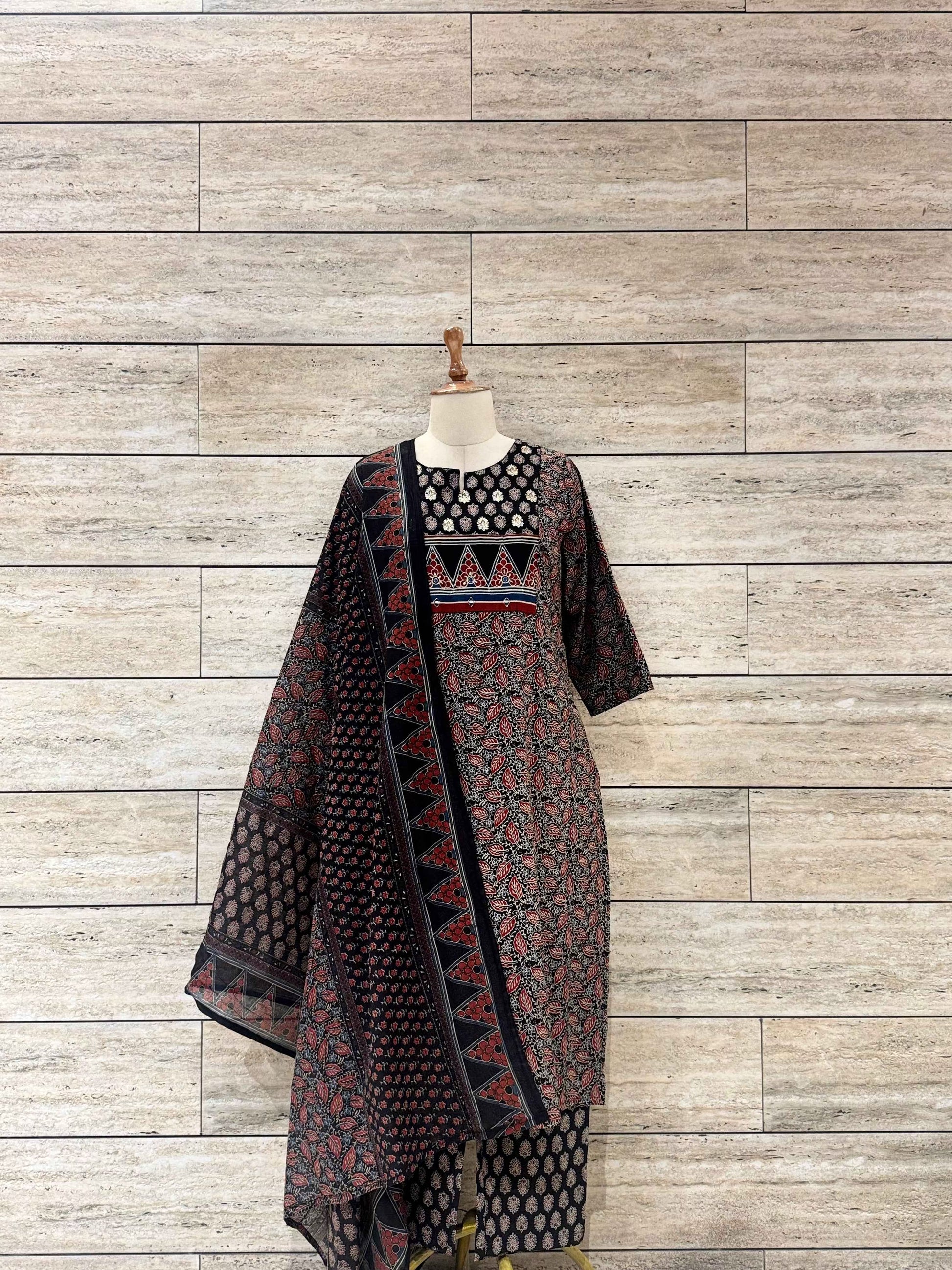 Pure Cotton Three Piece Dupatta Set