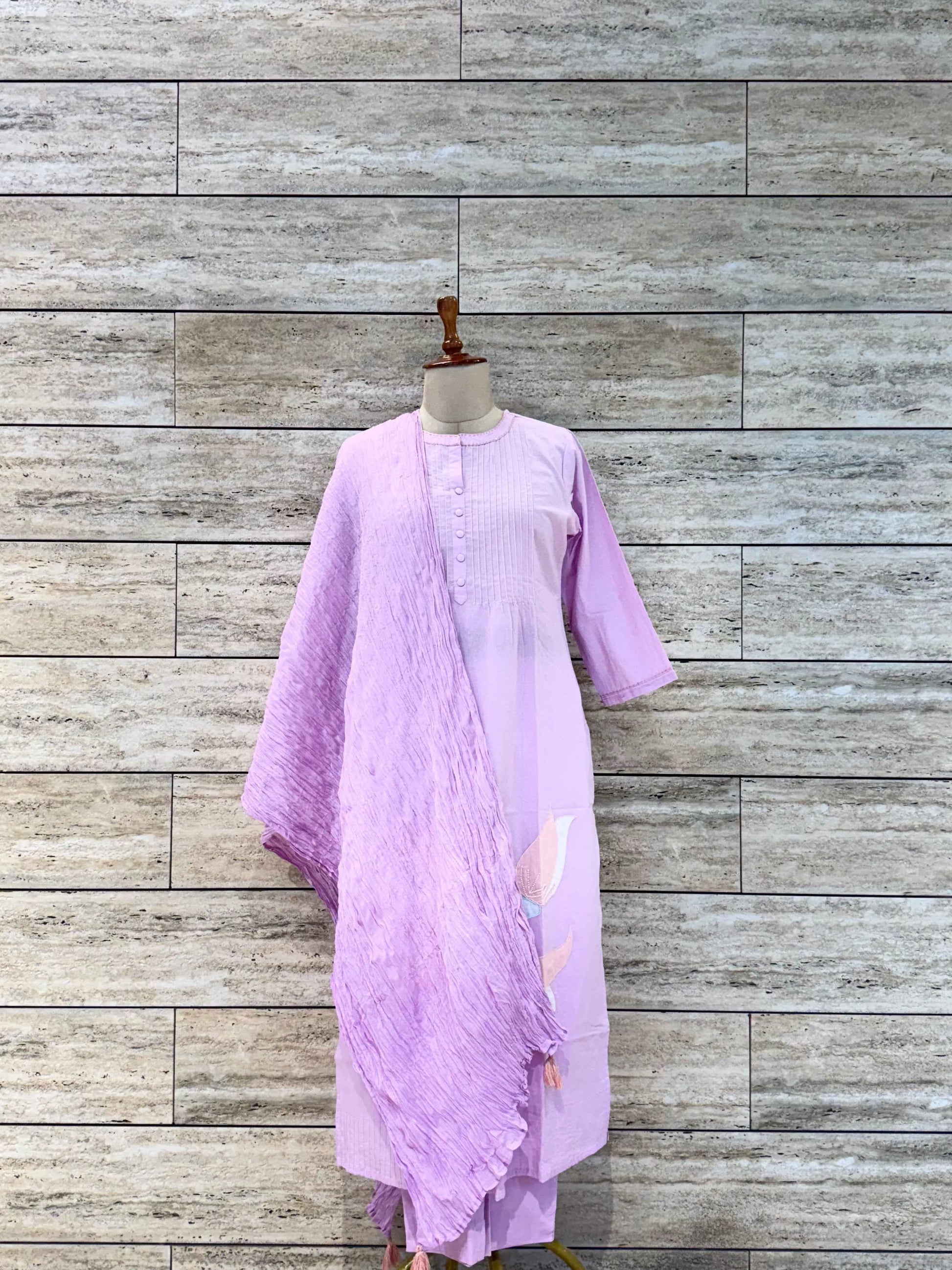Pure Cotton A Line Dupatta Set