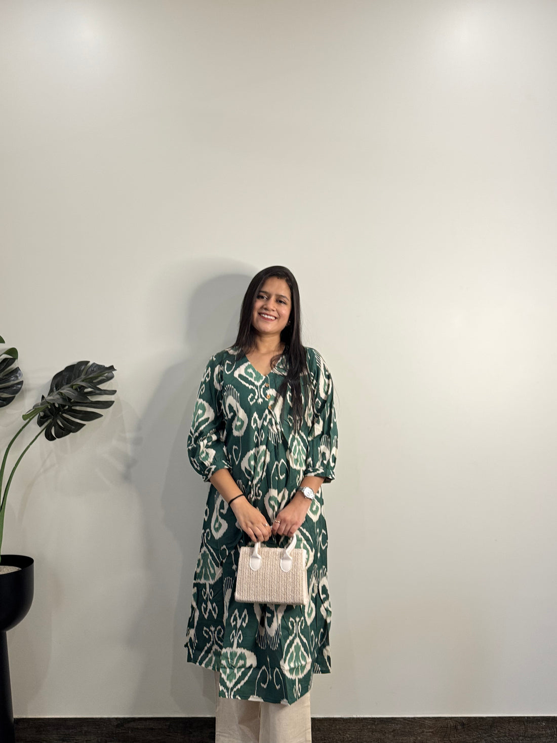 Ikkat Print Only Kurta -- FL0149