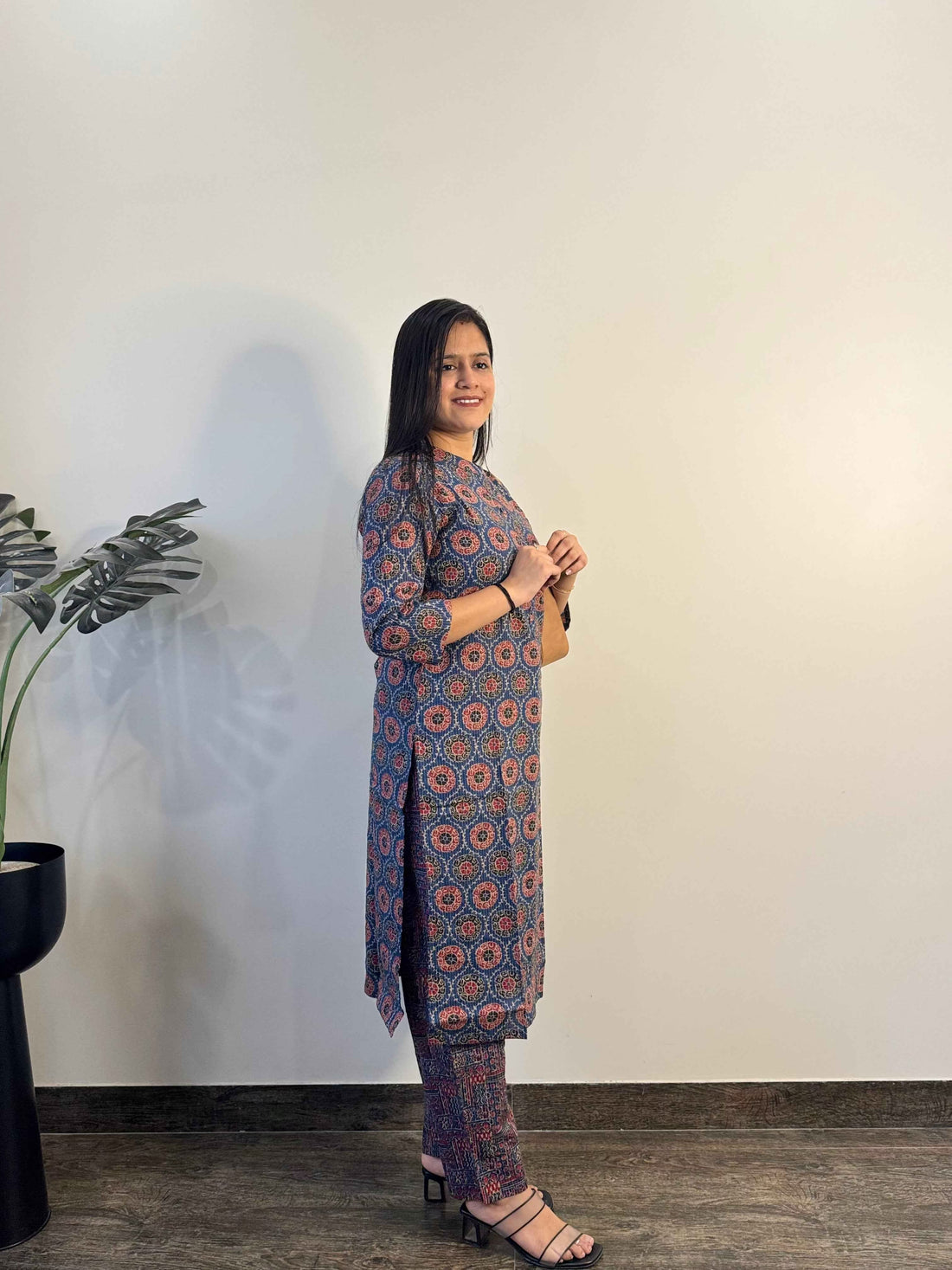 Pure Cotton Block Print Two Piece Pant Set