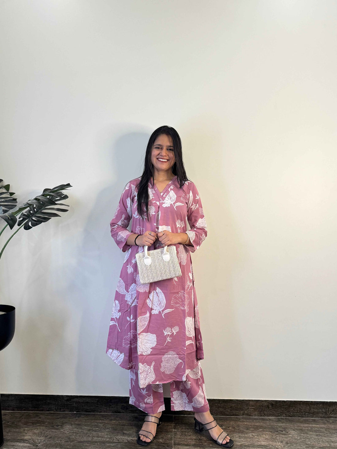 Pure Cotton A Line Two Piece Pant Set