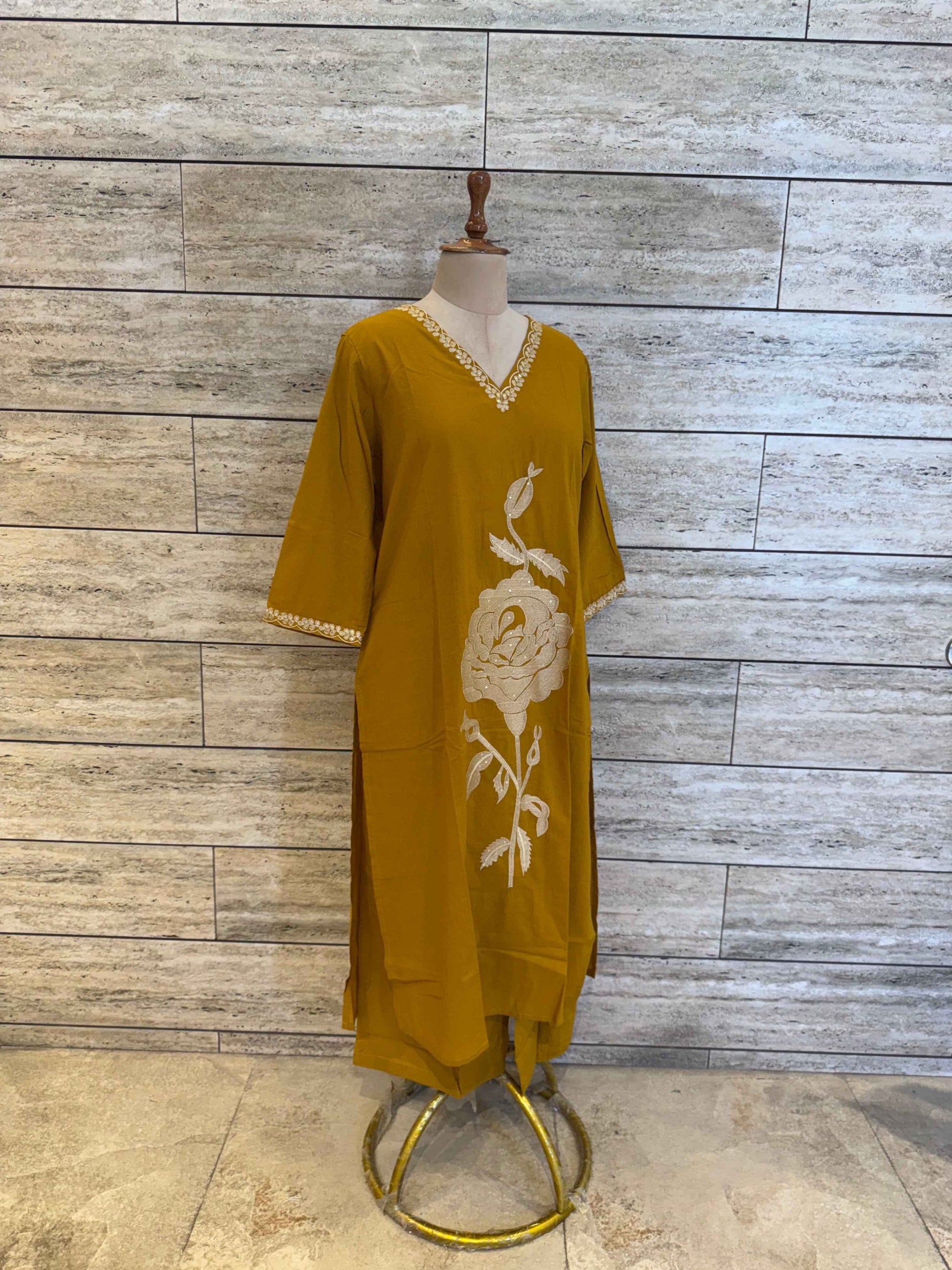 Pure Cotton With Embroidery Dupatta Set Plus Size