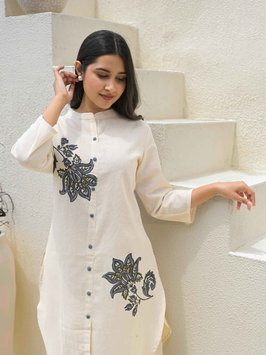 Cotton Flex White Base Co Ord Set