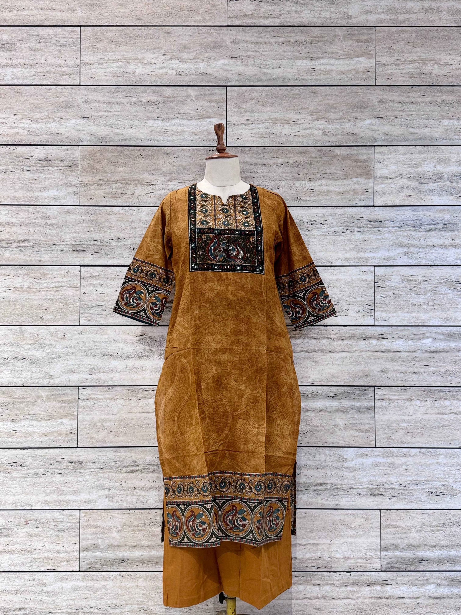 Ajrakh Print Pure Cotton Self Print Suit.