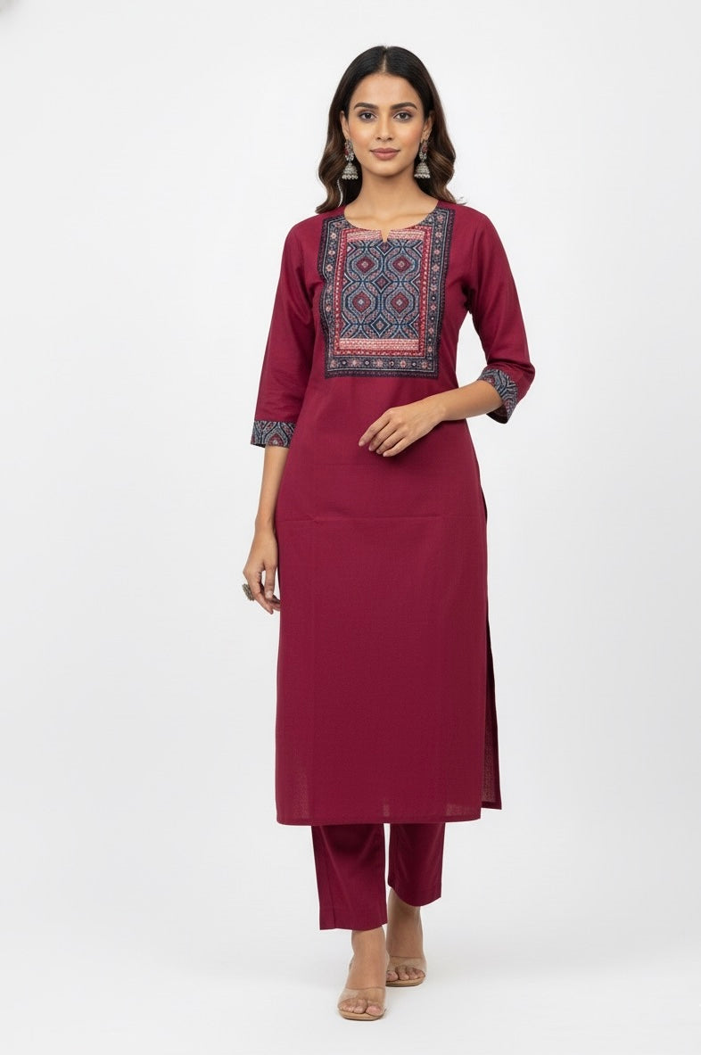 Pure Cotton Aplique Work Dupatta Set  CS011