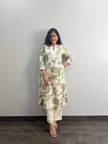 Cotton flex two piece pant set - FL078