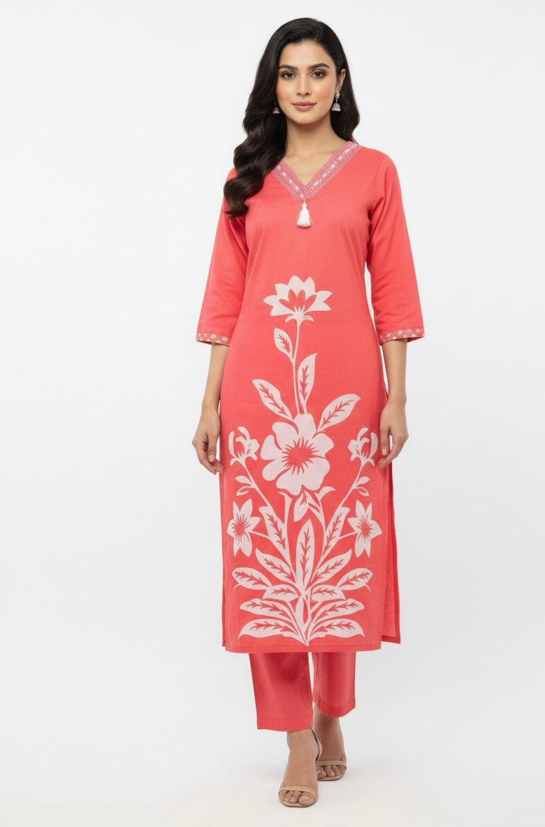 Digital Floral Print Pure Cotton Dupatta set CS016