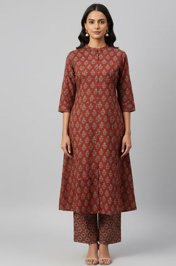 Floral Print Pure Cotton Two Piece Pant Set   FL099