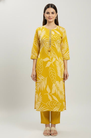 Pure Cotton Round Neck Two Piece pant Set  FL062