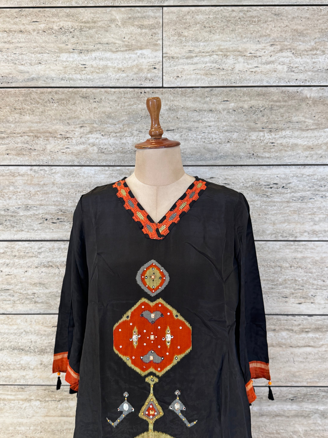 Pure Muslin Three Piece Ikkat Print Dupatta Set MS005