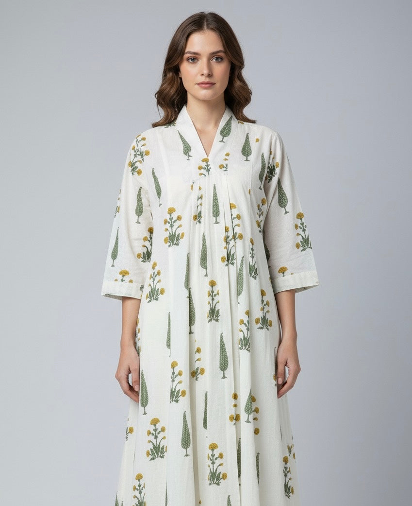 Pure Cotton A Line Two Piece Pant Set    FL087