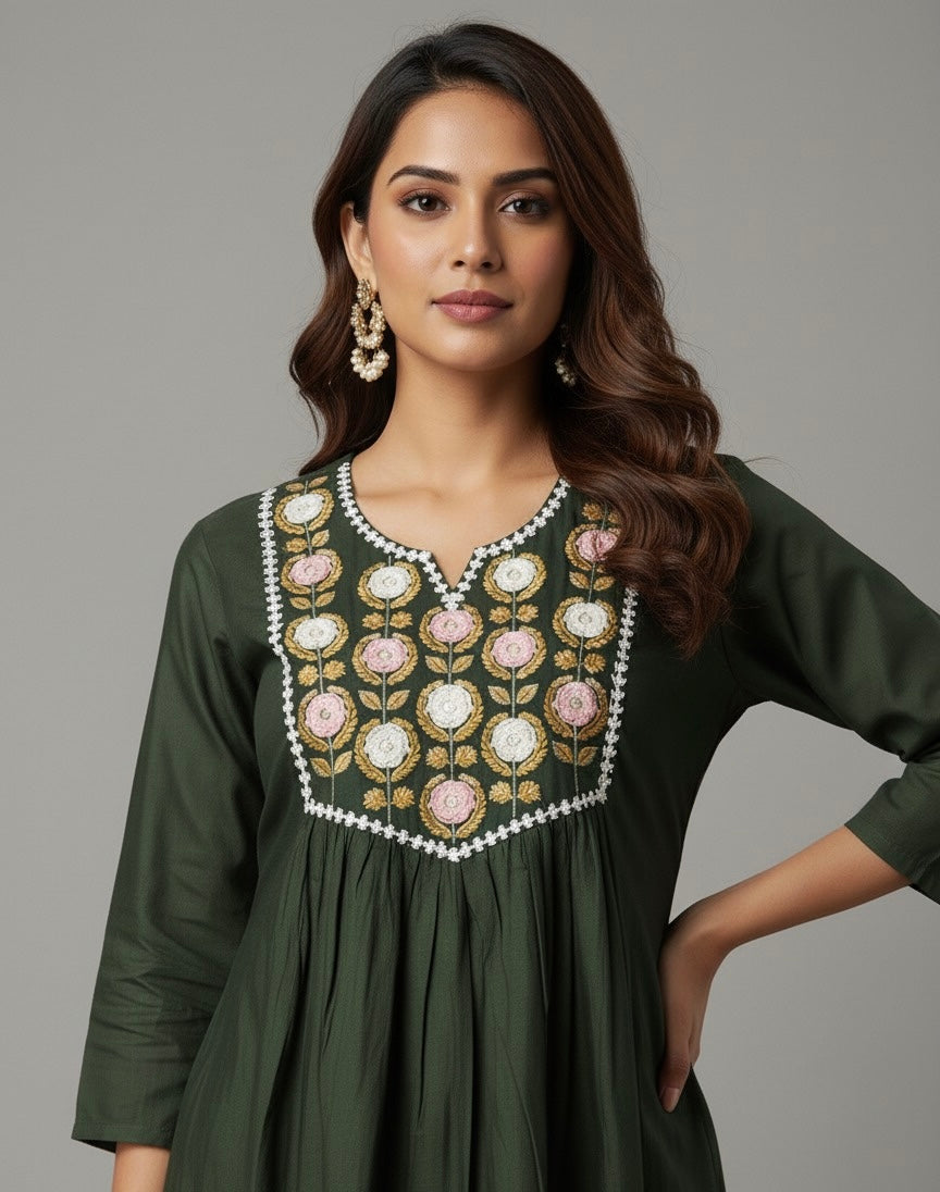 Pure Muslin Two Piece Pant Sets -  FL081