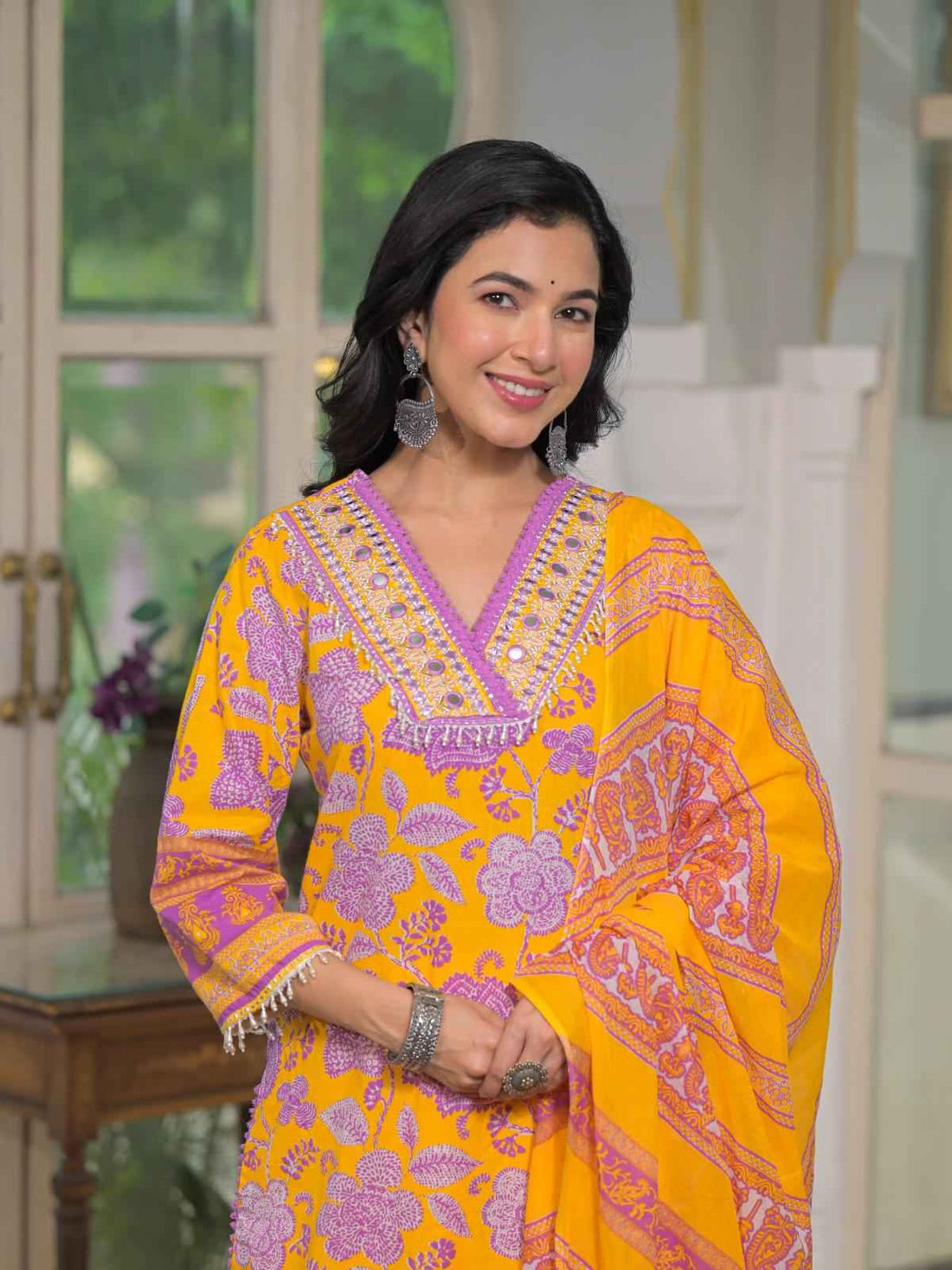 Short Length Floral Print Pure Cotton Suit CS076