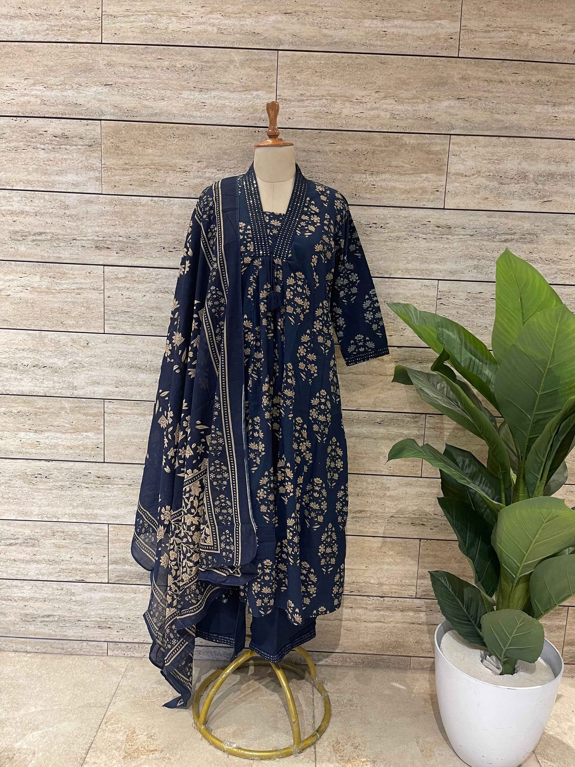 Pure Cotton A Line Dupatta Set