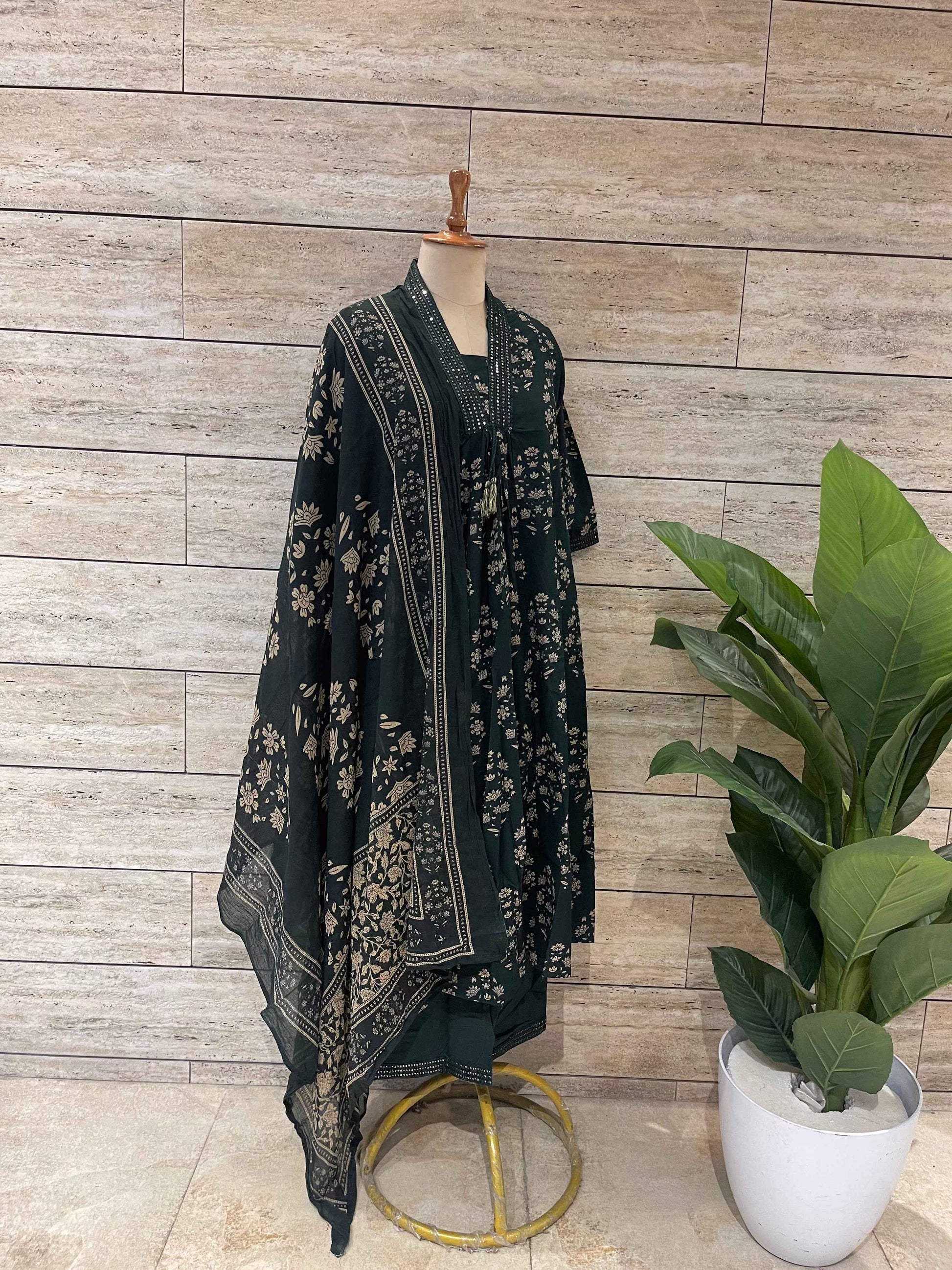 Pure Cotton A Line Dupatta Set