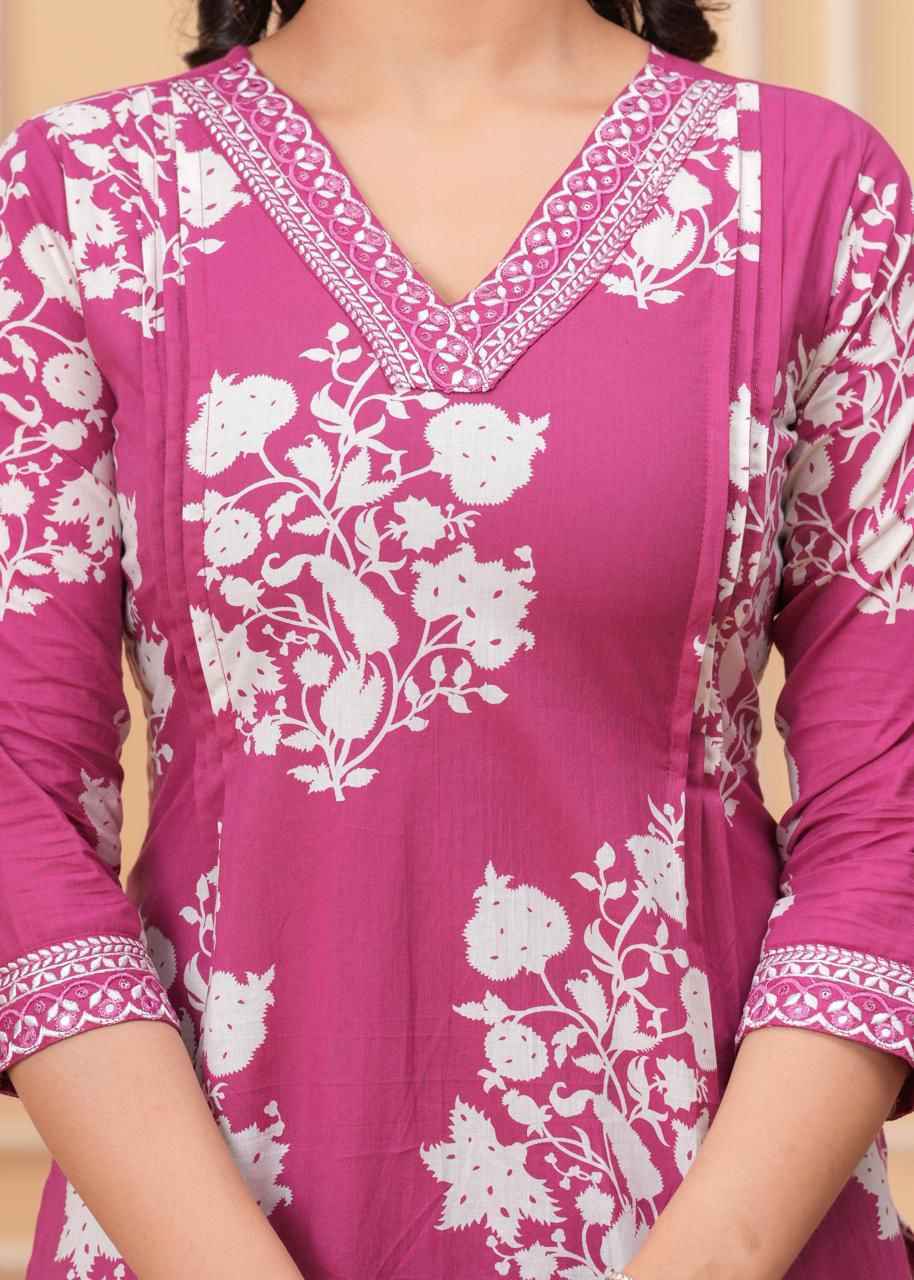 Pure Cotton Embroidery Dupatta Set