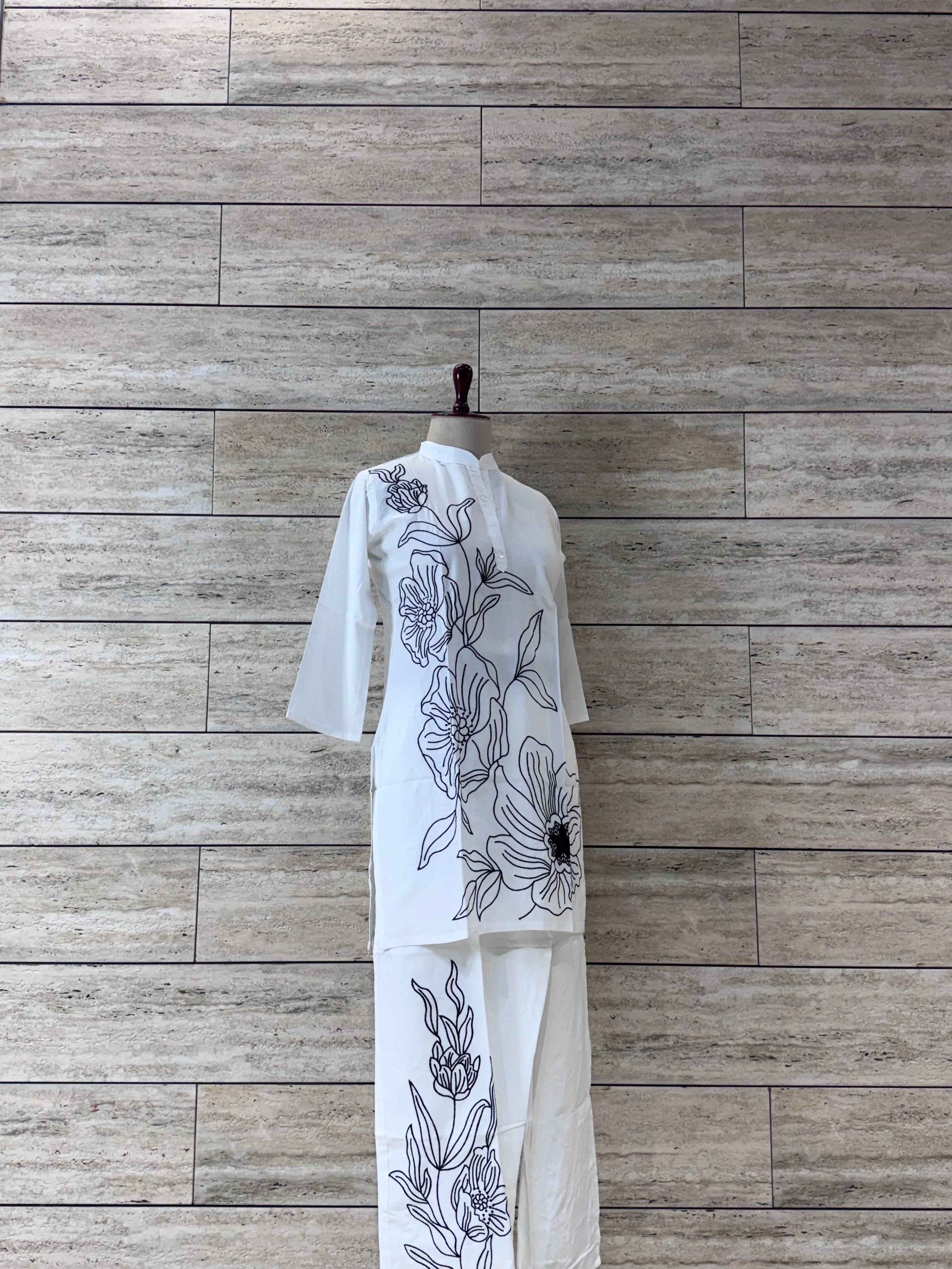 Pure Cotton Co Ords with Fine Embroidery Work