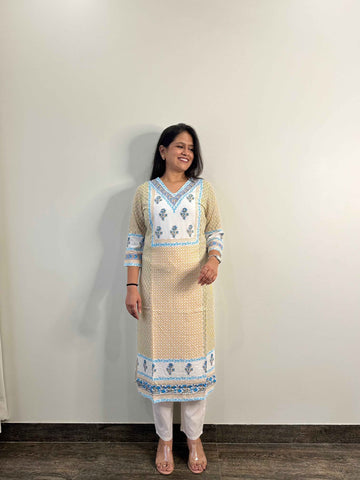 Rayon Hand Block Only Kurta