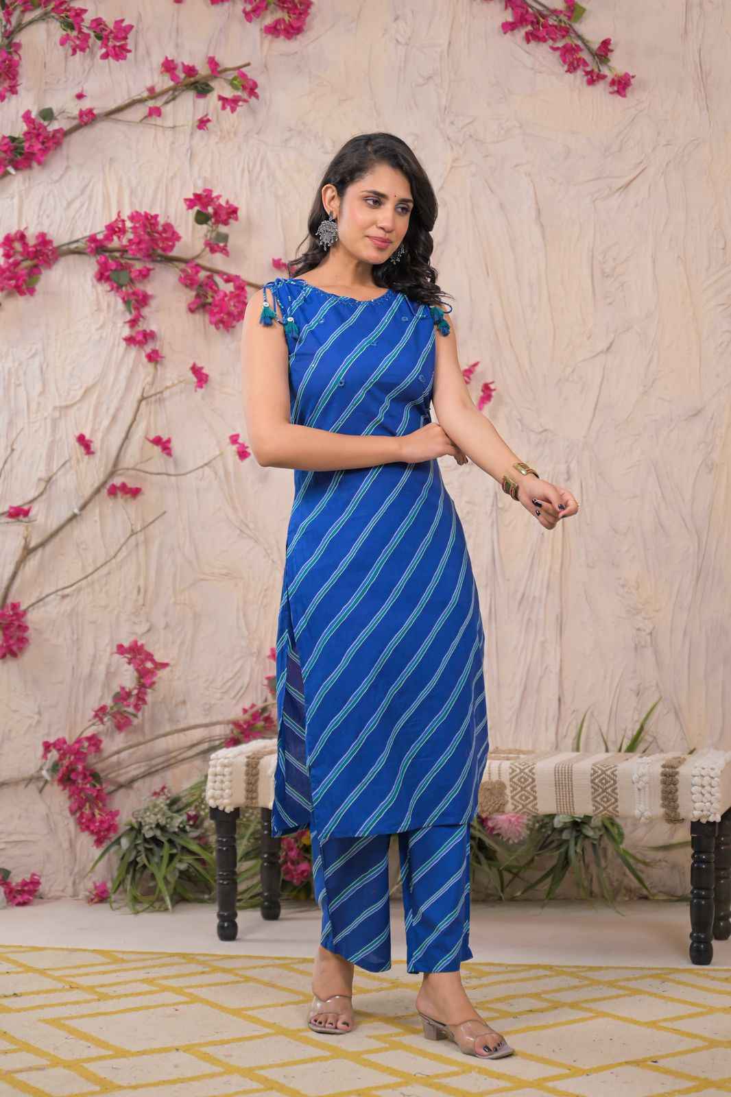 Leheriya Print Pure Cotton Co Ord Set