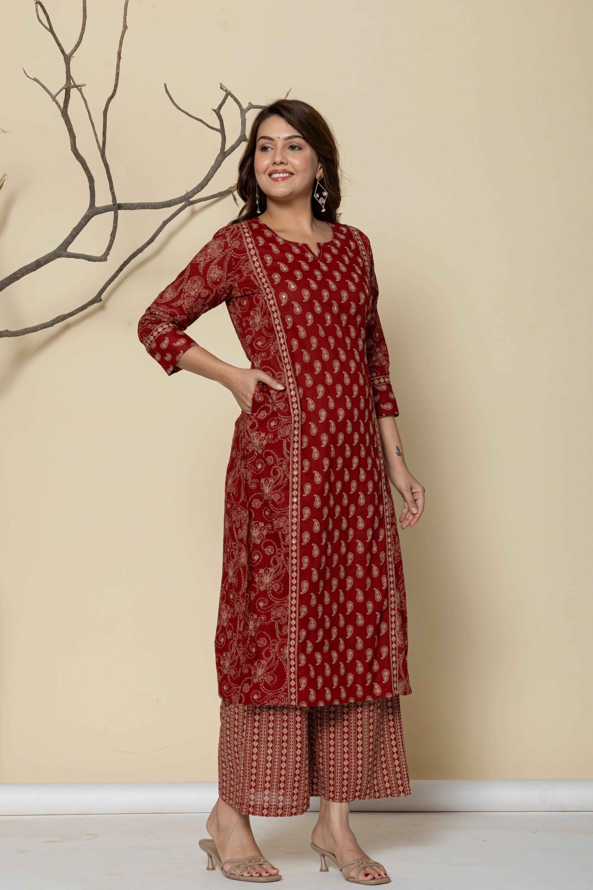 Hand Block Butta Print Pure Cotton Dupatta Set