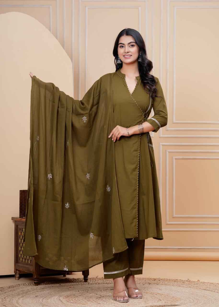 Pure Cotton Angrakha Dupatta Set