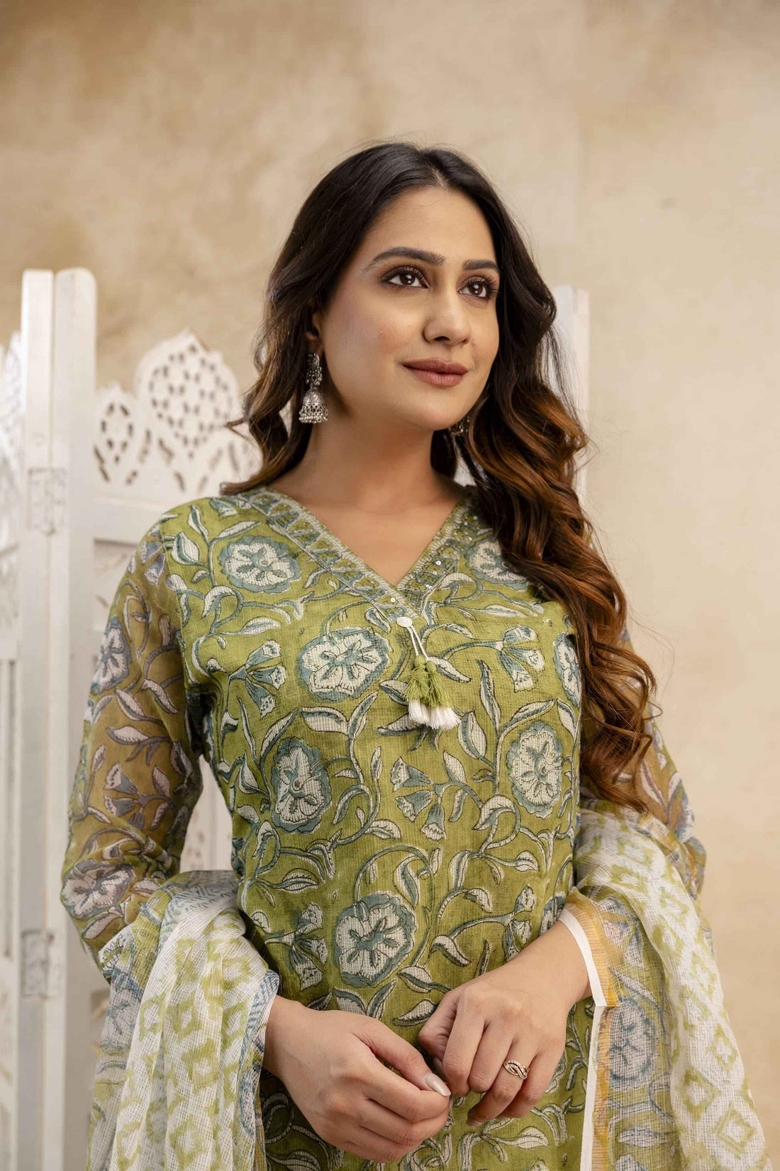 Kota Doriya Floral Print Pure Cotton Dupatta Sets