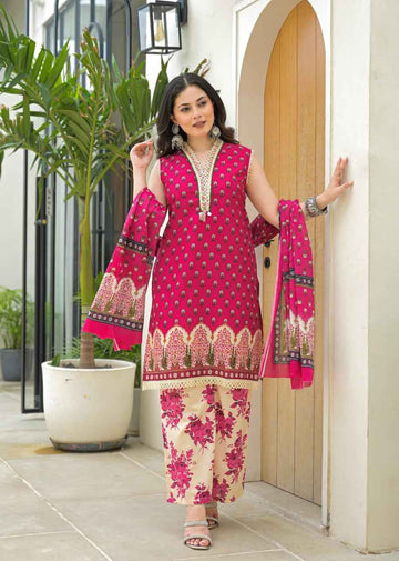 Pure Cotton Floral Print Sleeveless Dupatta Set