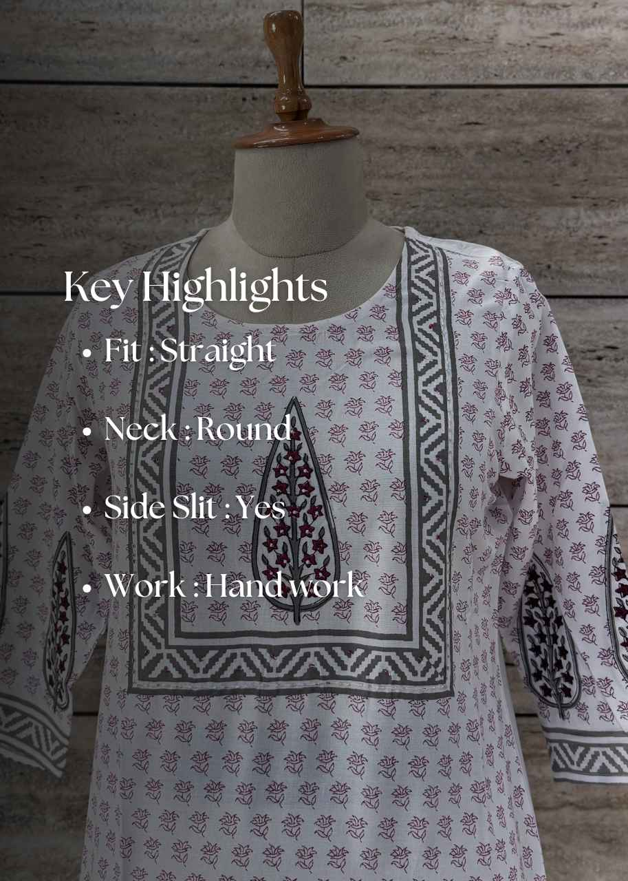 Pure Rayon Hand Block Print Kurtas - RK004