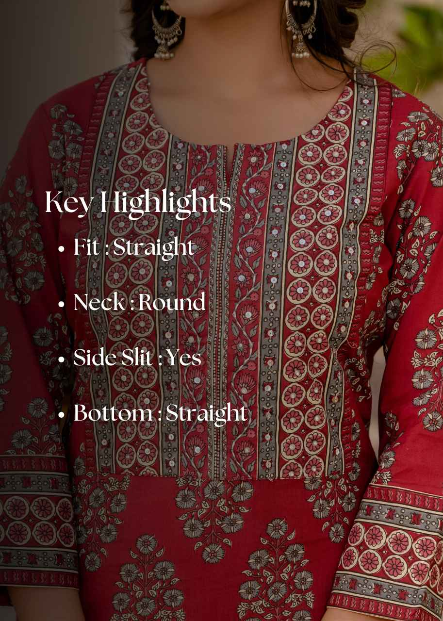 Handblock Pure Cotton Dupatta Set - CS051